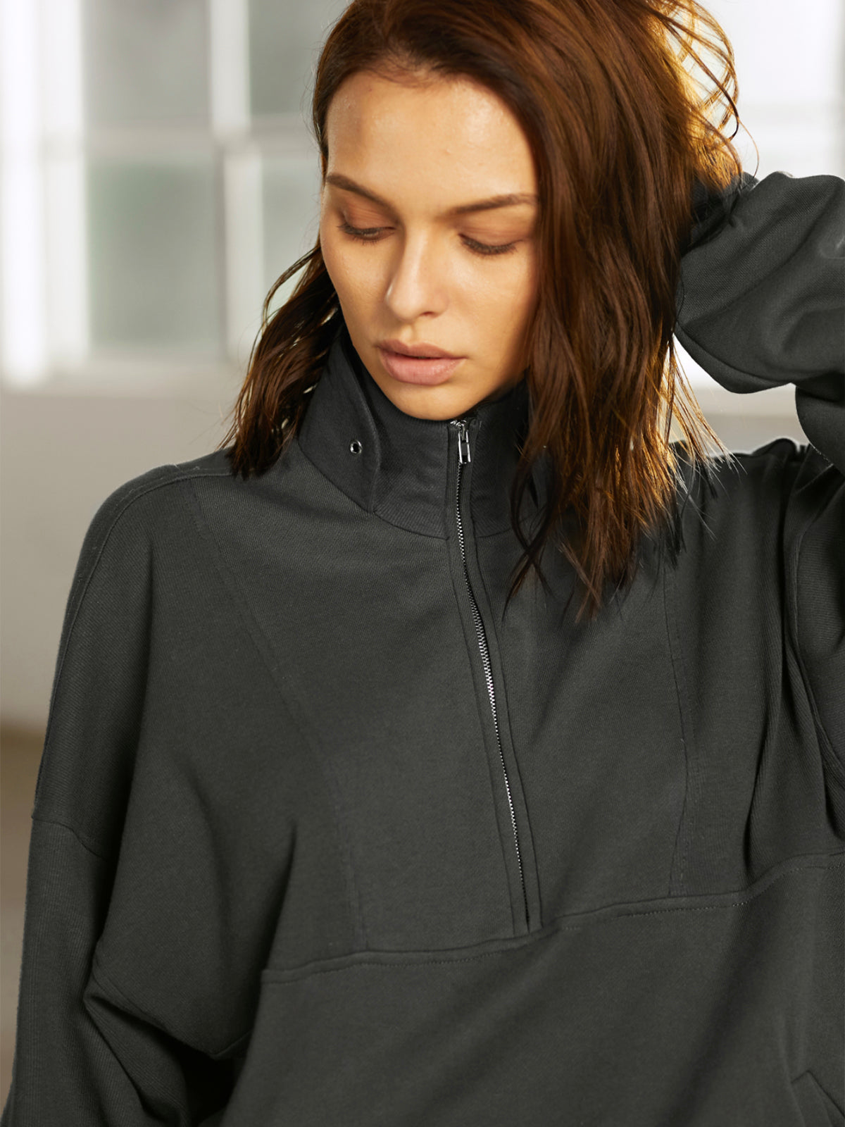 Thecomense - Oversized Zip Sweatshirt