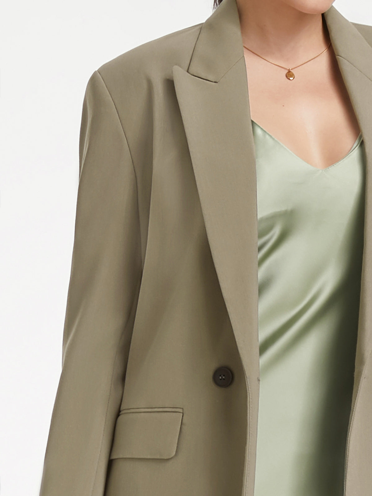 Thecomense - Double Breasted Peak Lapel Blazer