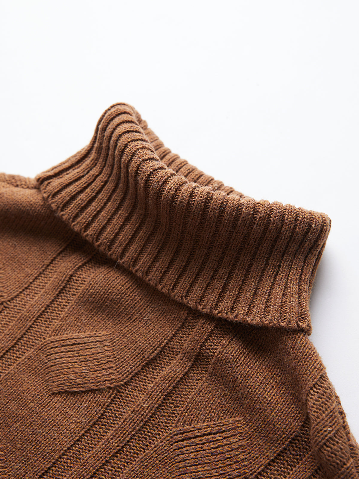 Thecomense - Fall Leaves Dream Cable Knit Mockneck Sweater
