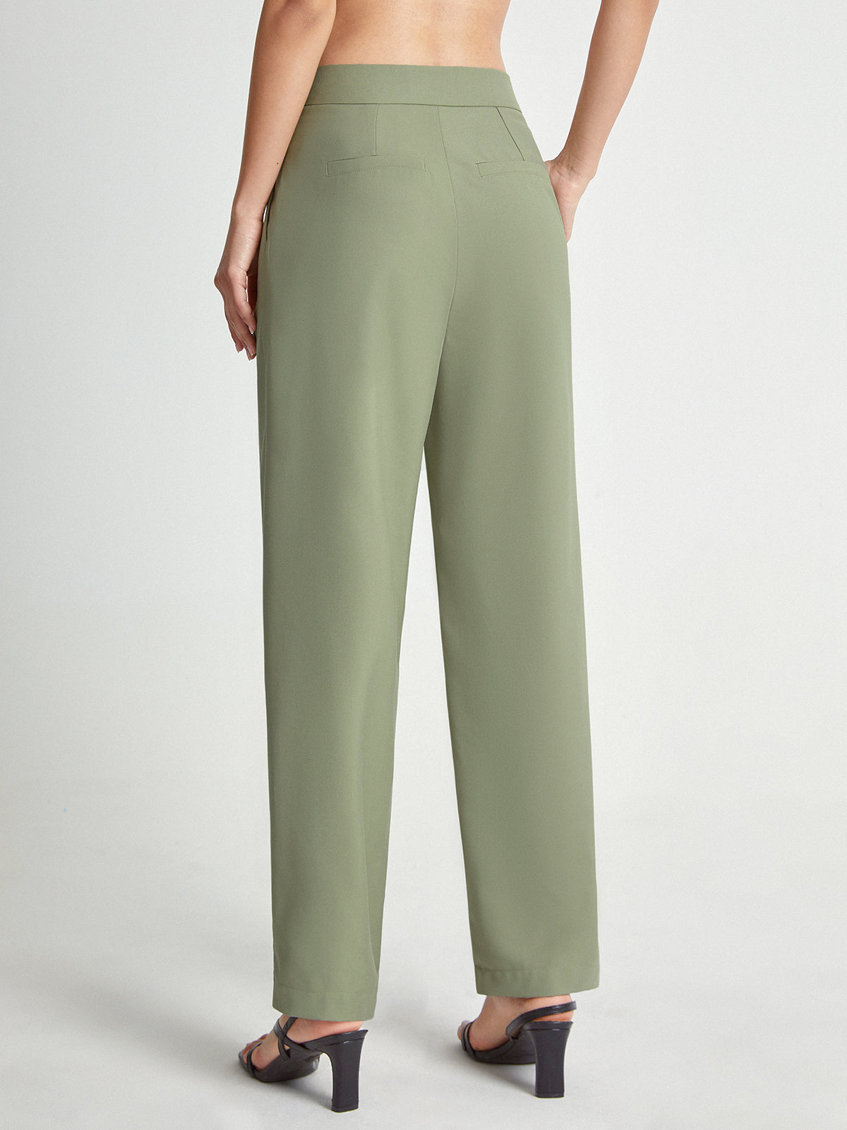 Thecomense - High Waisted Tapered Pleated Trouser Pants