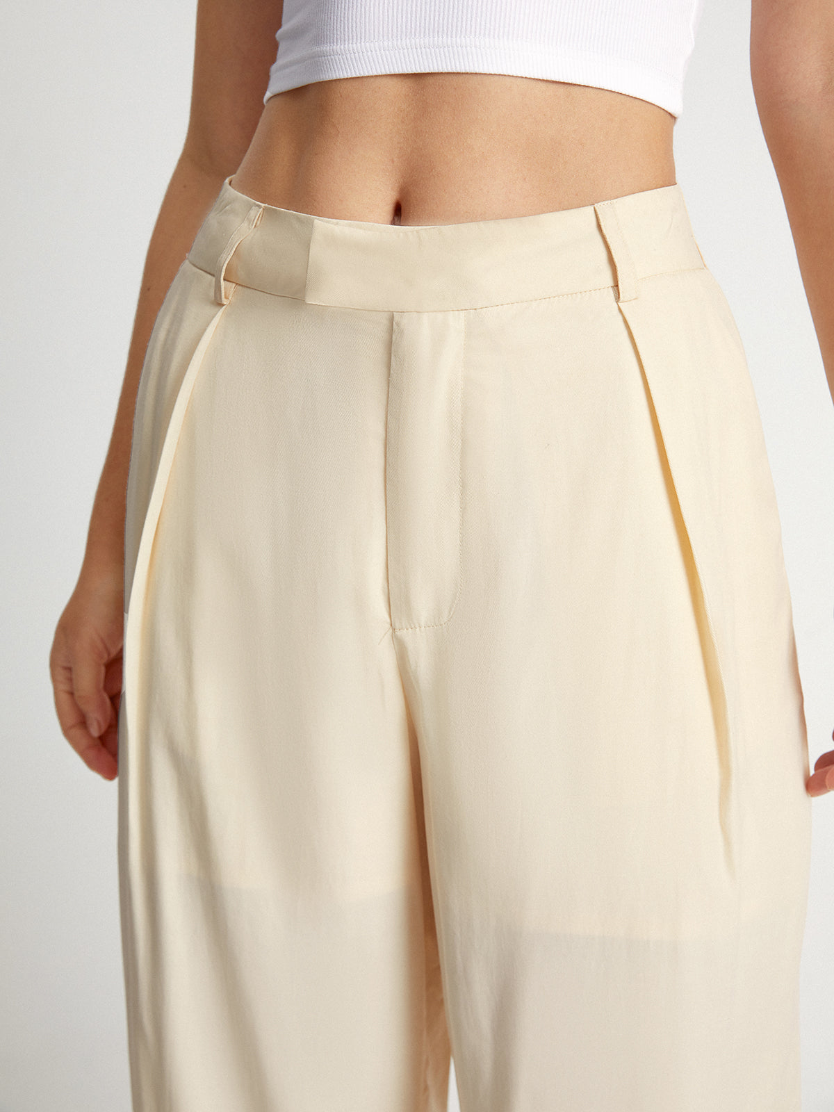 Thecomense - High Waisted Relaxed Fit Wide Leg Loose Trousers