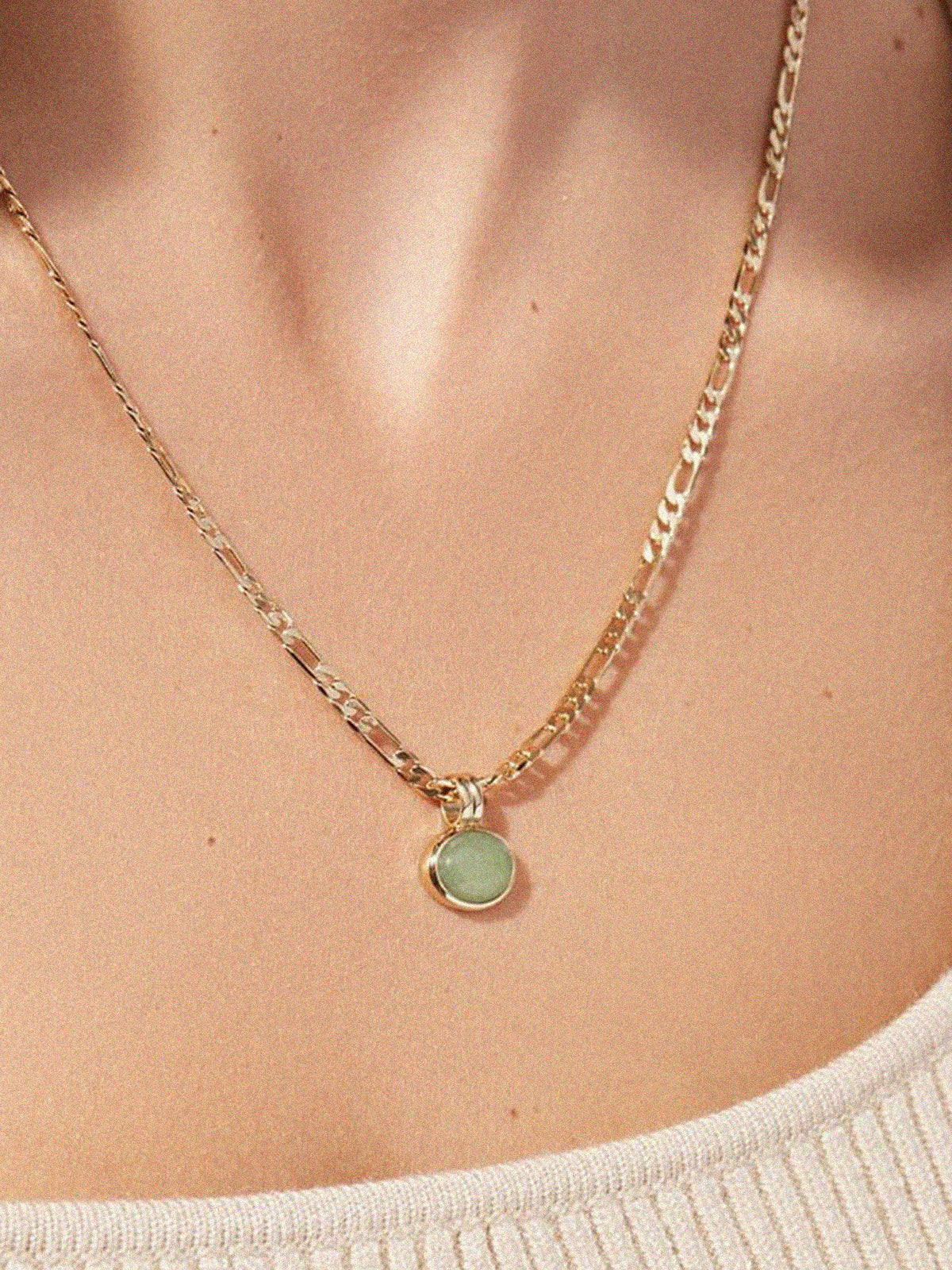 Thecomense - Marble Green Gem Necklace