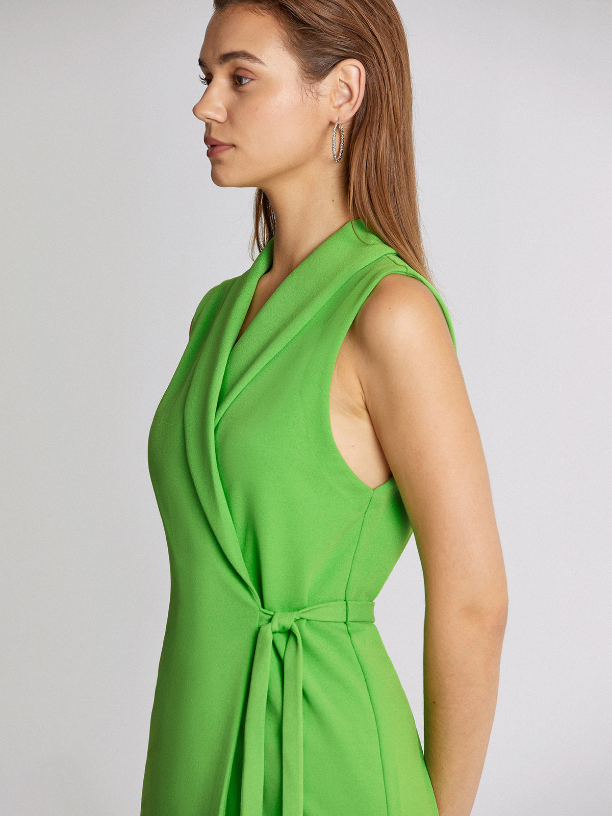 Thecomense - Sleeveless Lapel Mini Blazer Dress