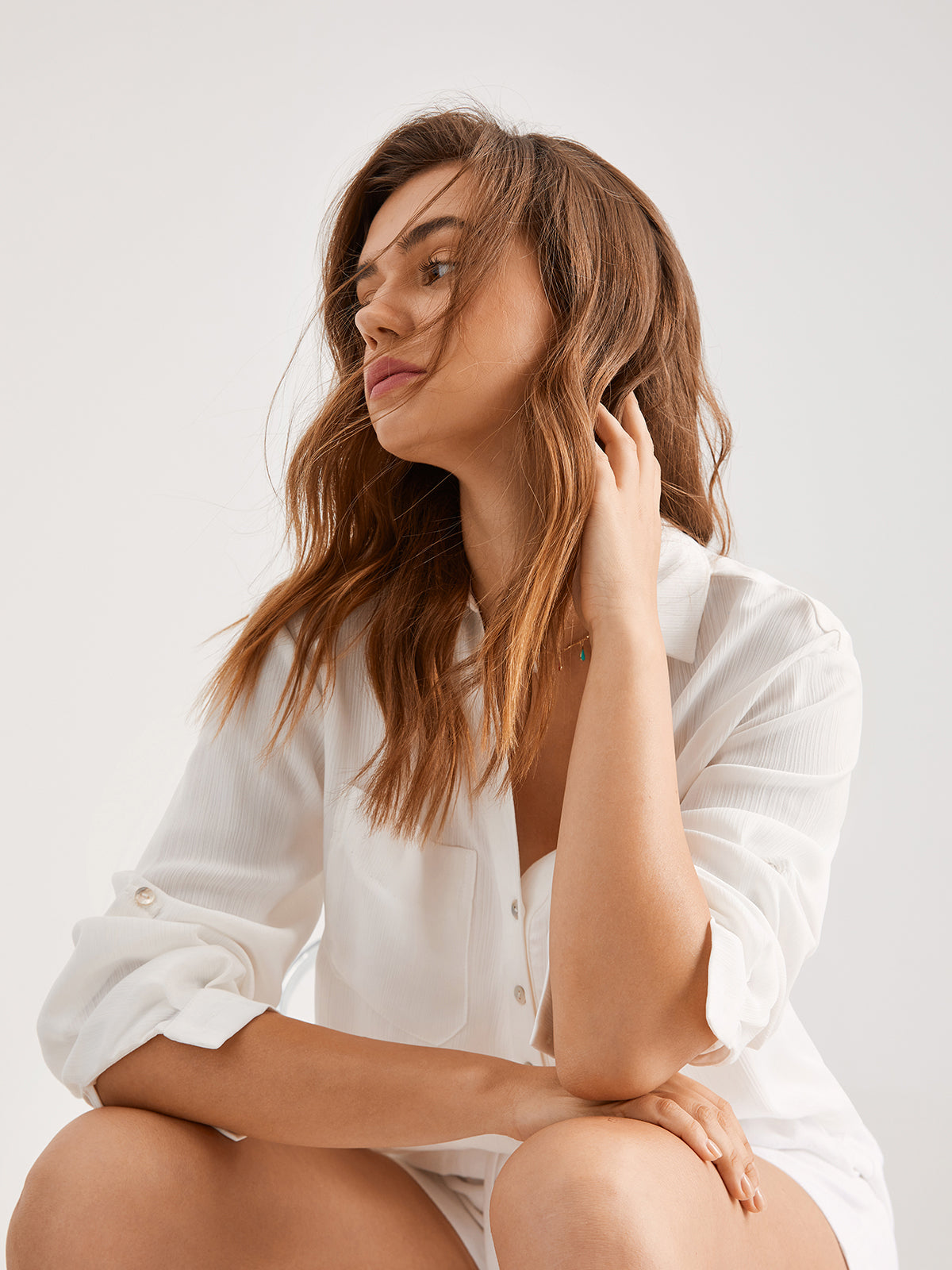 Thecomense - Solid Pocket Button Up Shirt