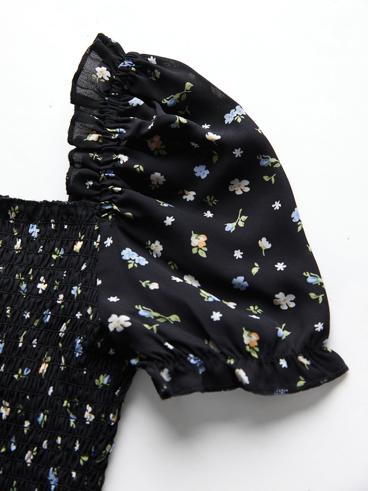 Thecomense - Botanical Puff Sleeve Shirt
