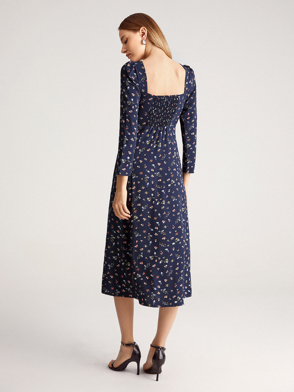 Thecomense - Ditsy Flora Square Dress