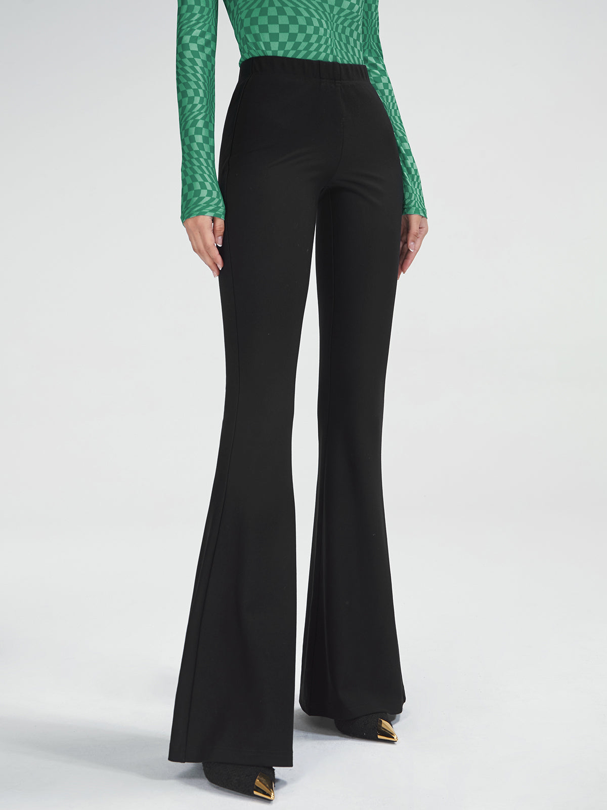 Thecomense - High Waisted Essential Stretch Flare Pants
