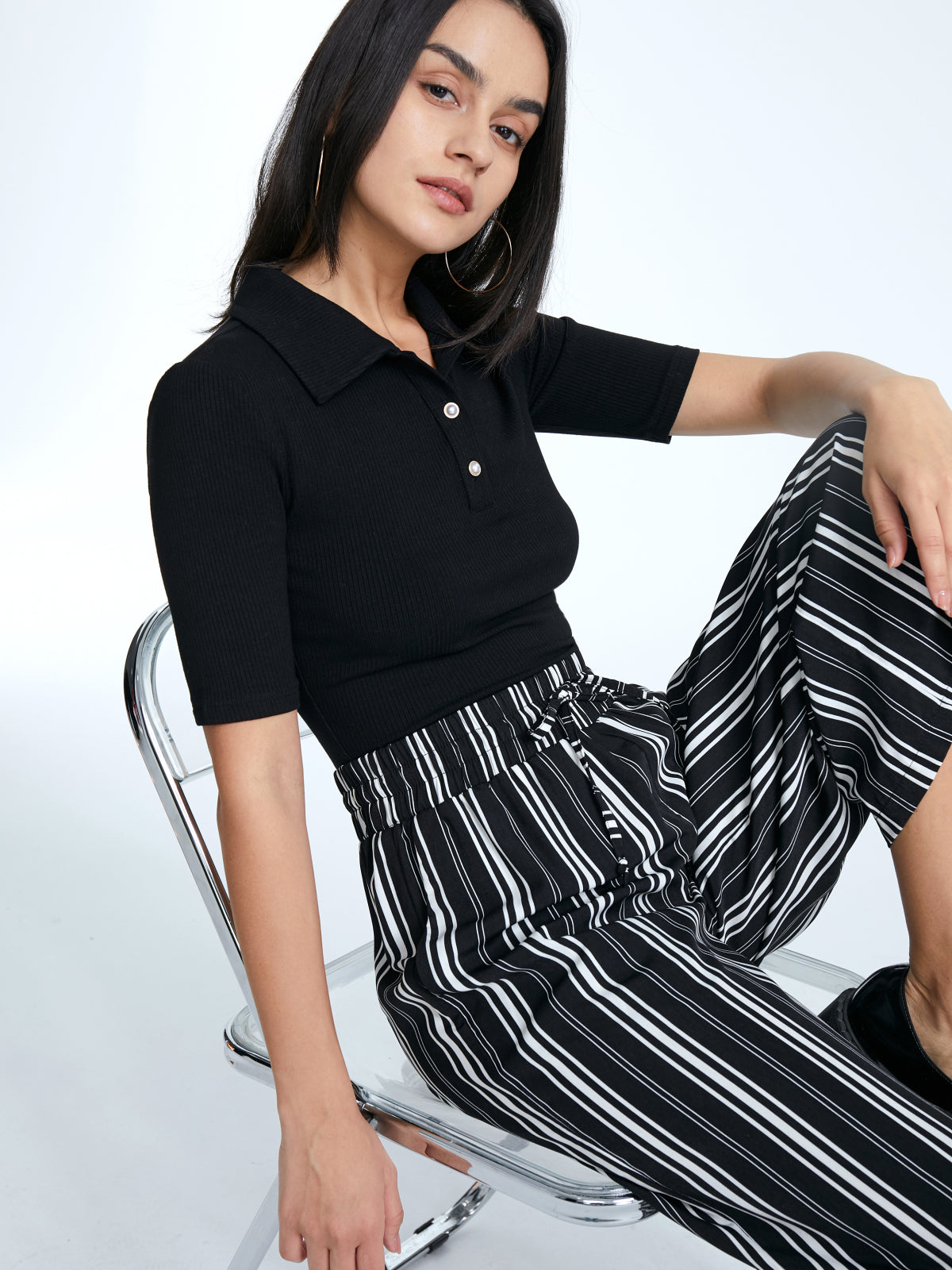 Thecomense - Short Sleeve Button Up Polo Top