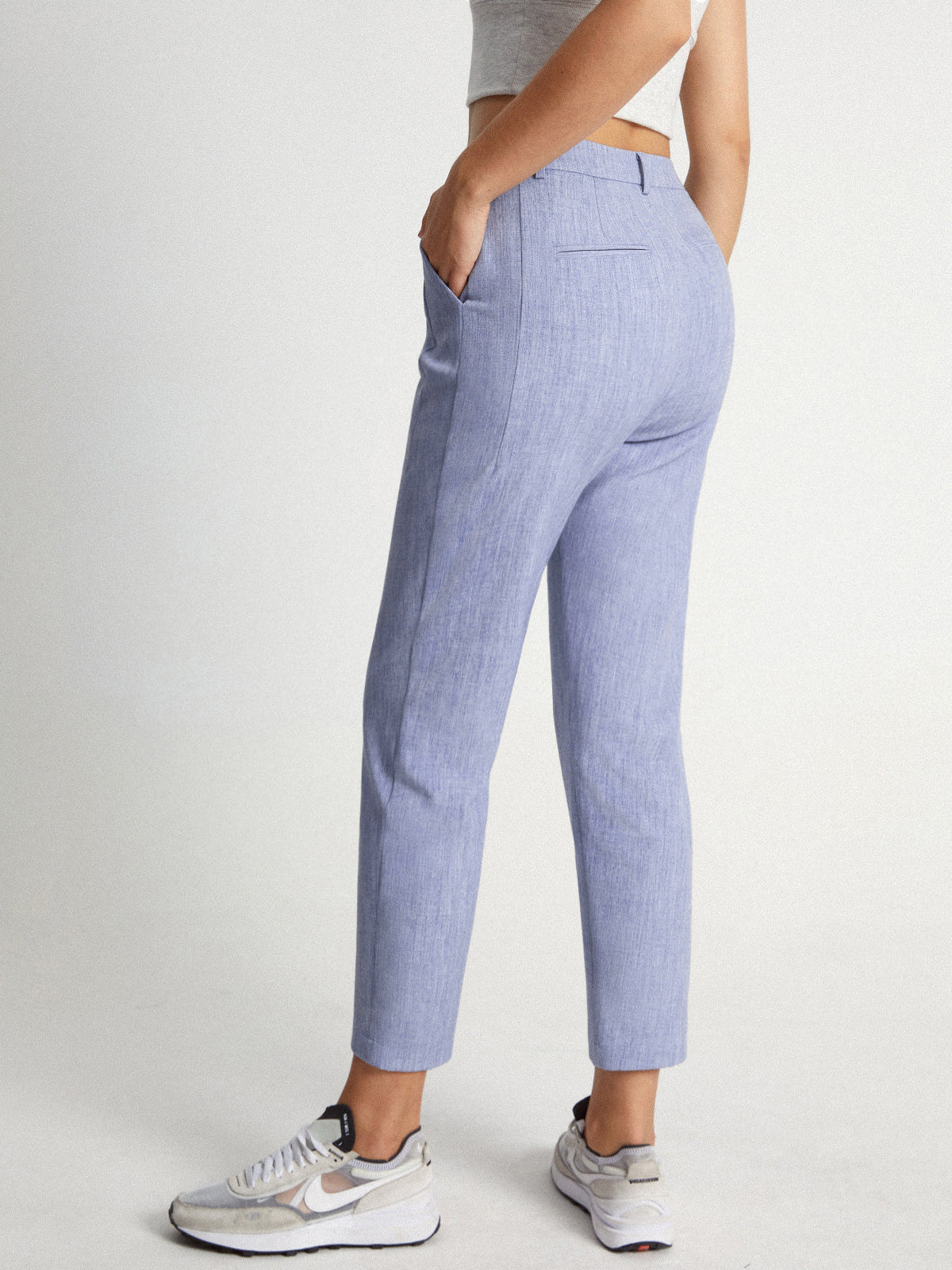 Thecomense - Mid Rise Heathered Pastel Cropped Pants