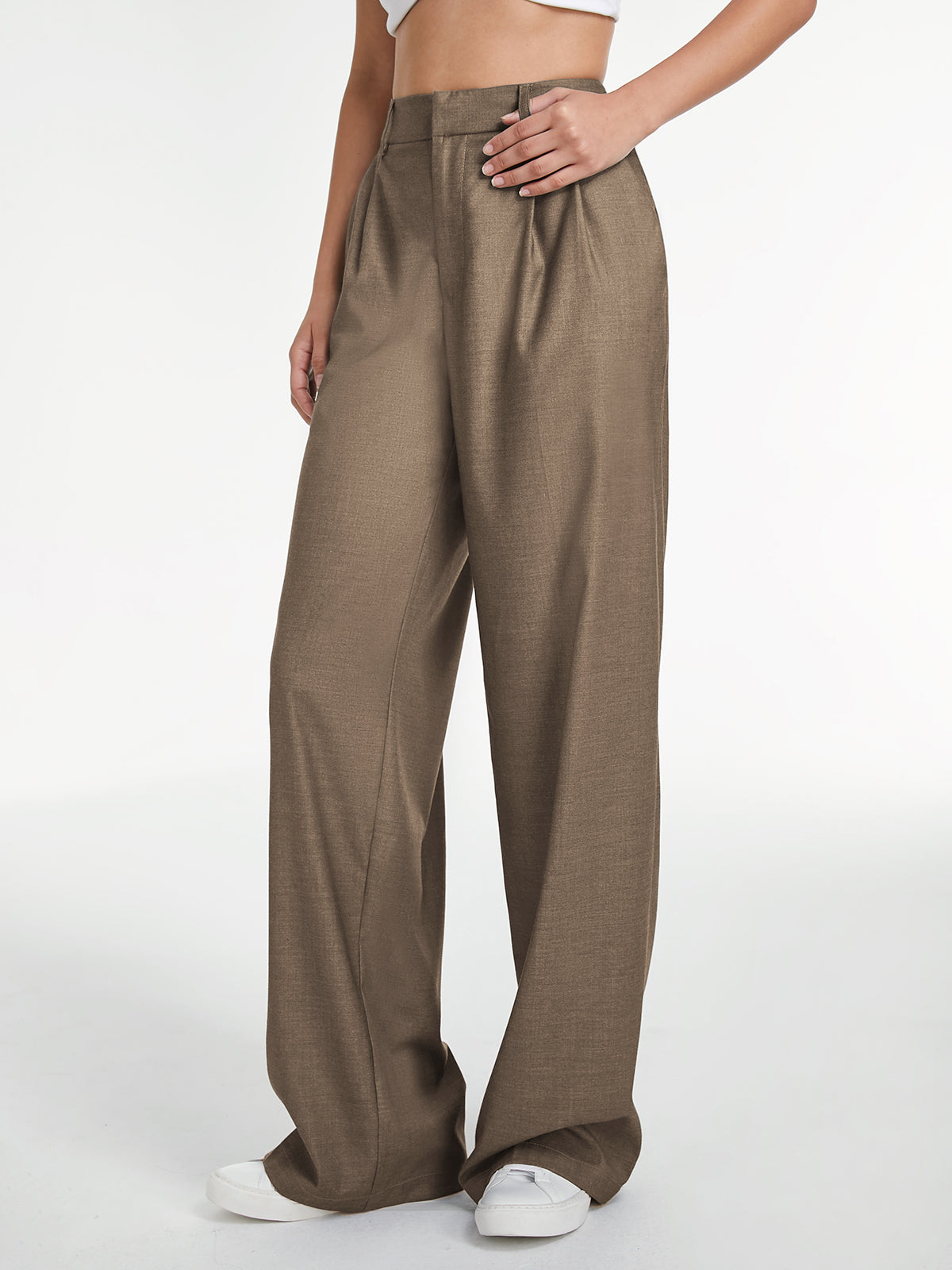 Thecomense - High Waisted Loose Wide Leg Trousers