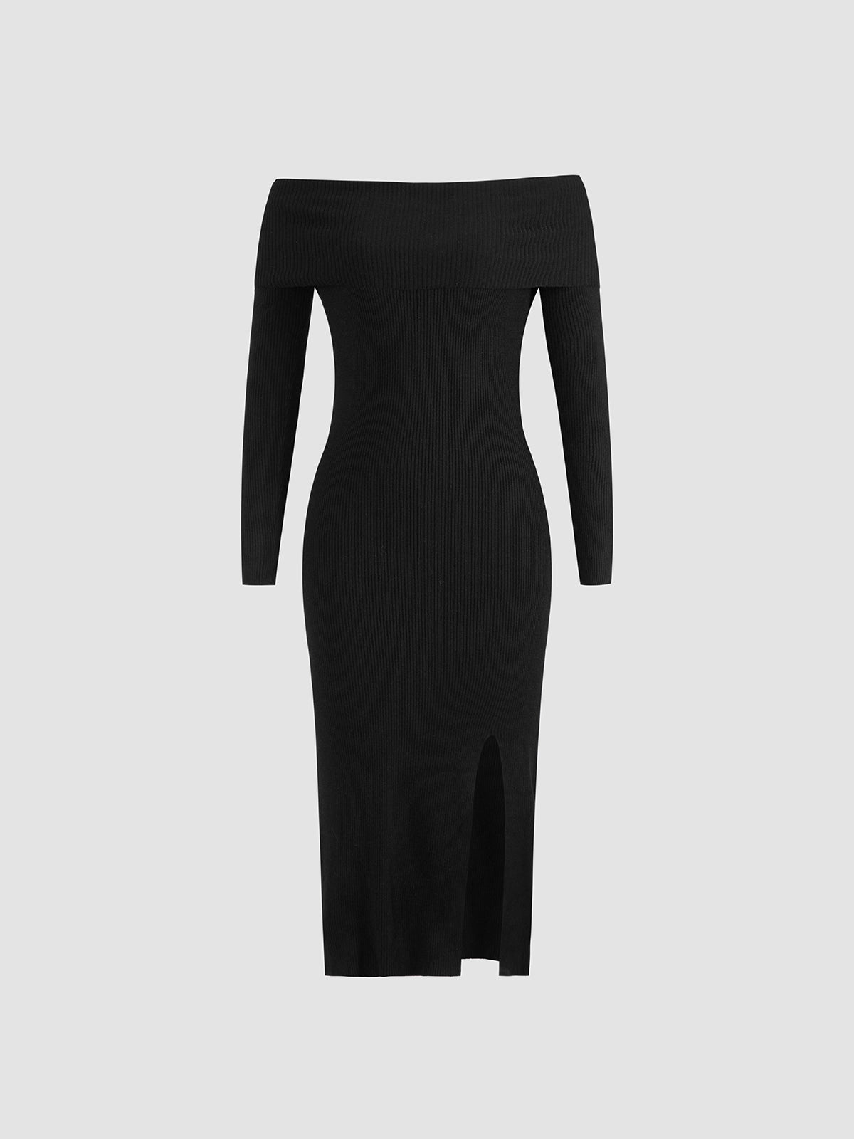 Thecomense - Off Shoulder Spirit Ribbed Dress