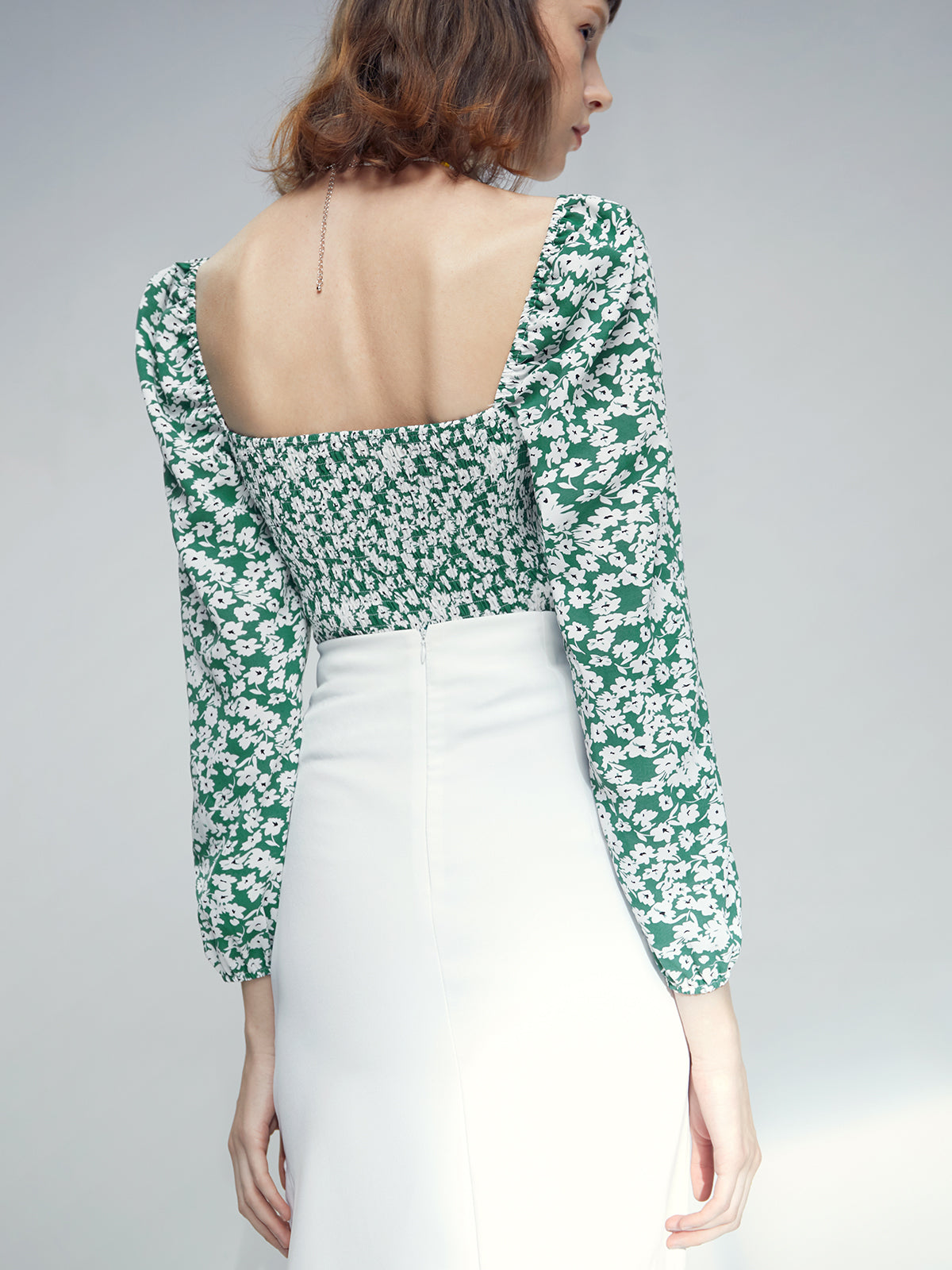 Thecomense - Sweetheart Long Sleeve Floral Top