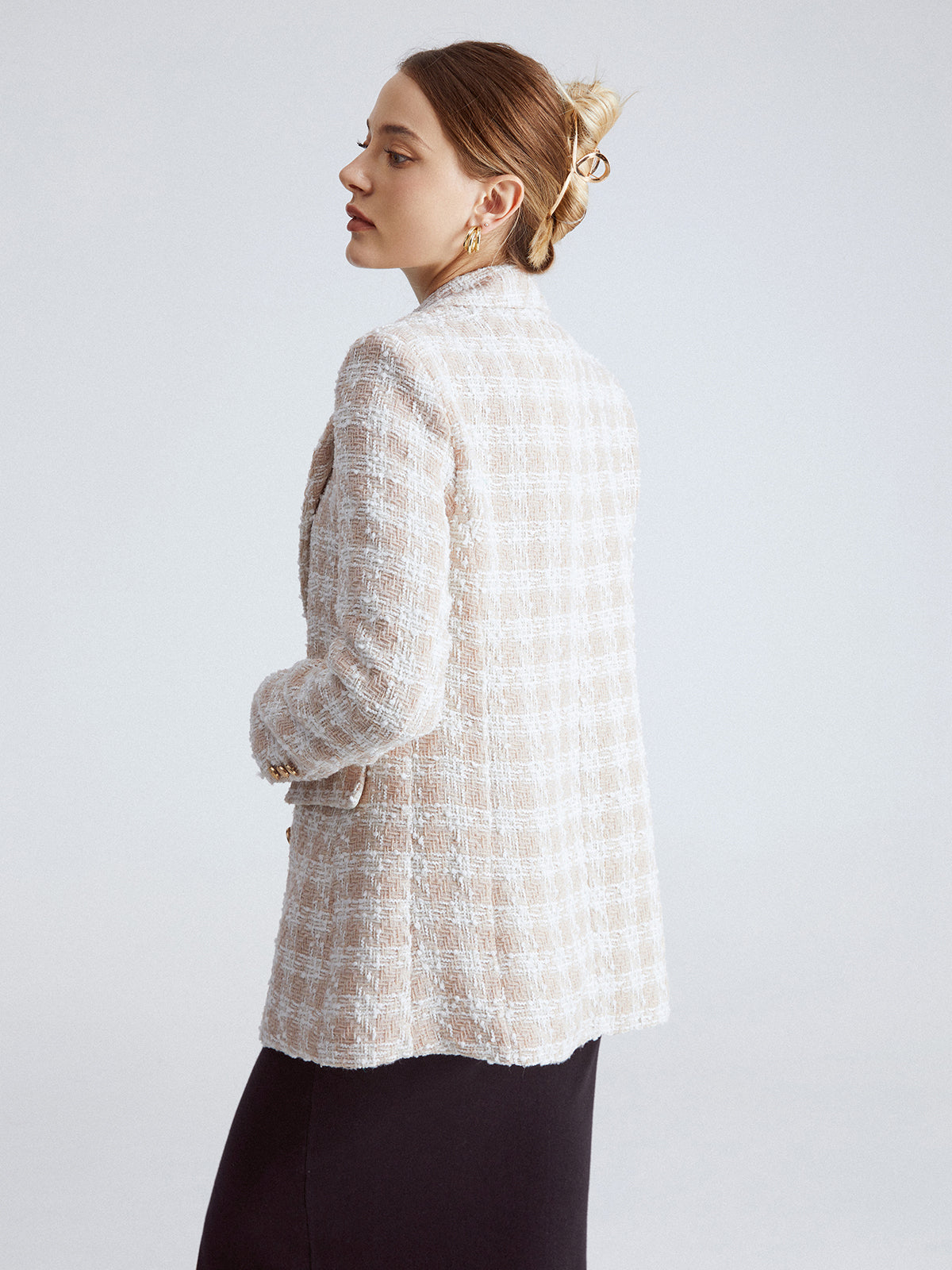 Thecomense - Old Money Tweed V Neck Jacket
