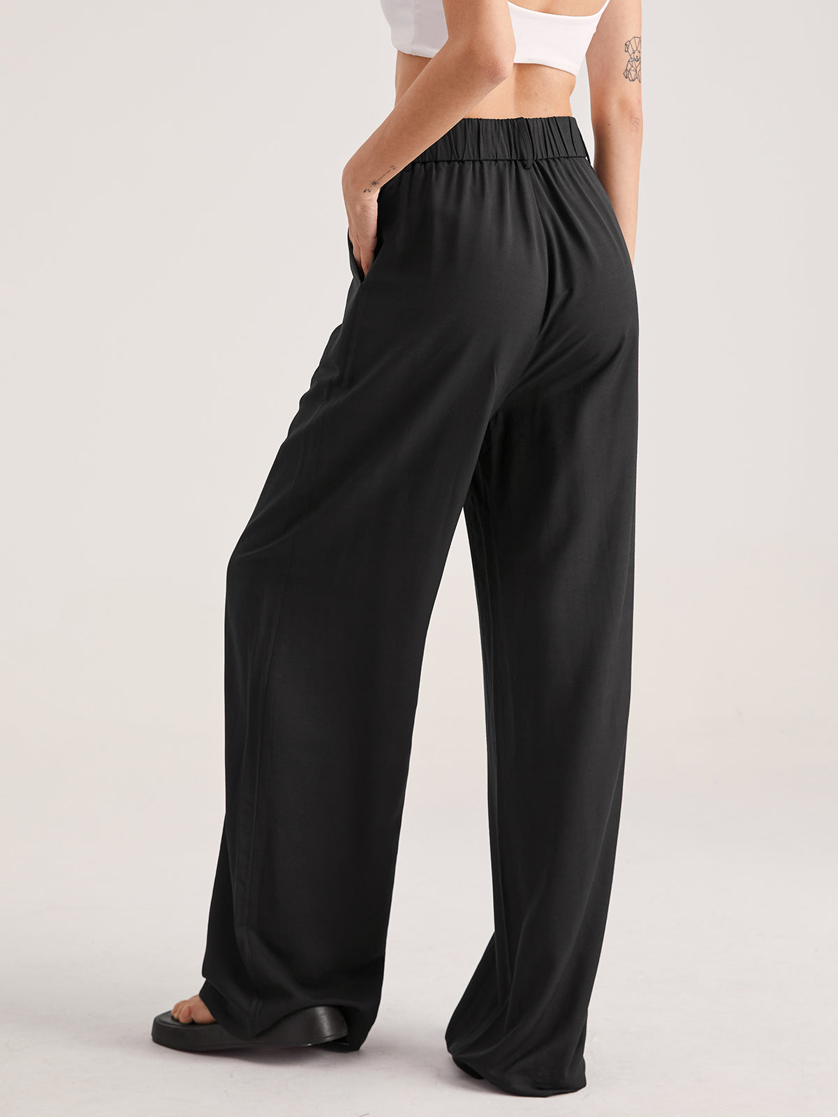 Thecomense - Oversized High Waisted Pleat Front Trousers