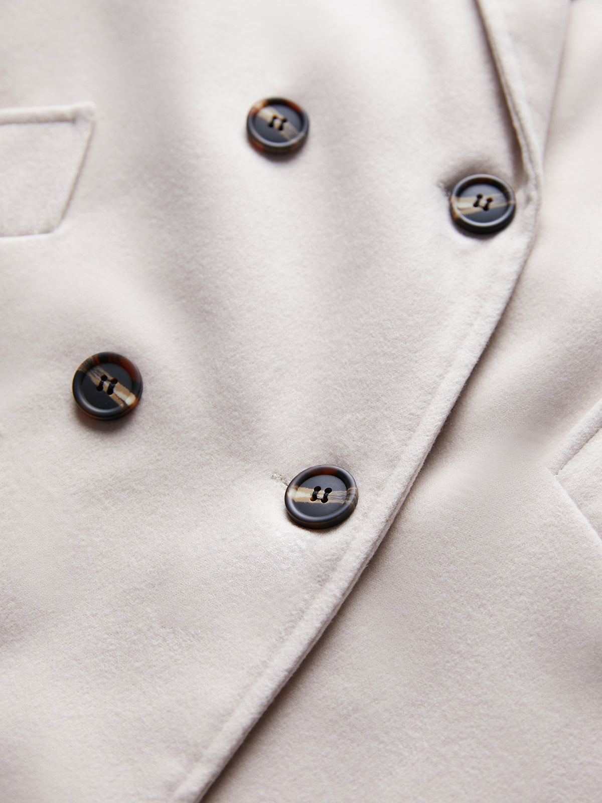 Thecomense - Solid Double Breasted Wool Coat