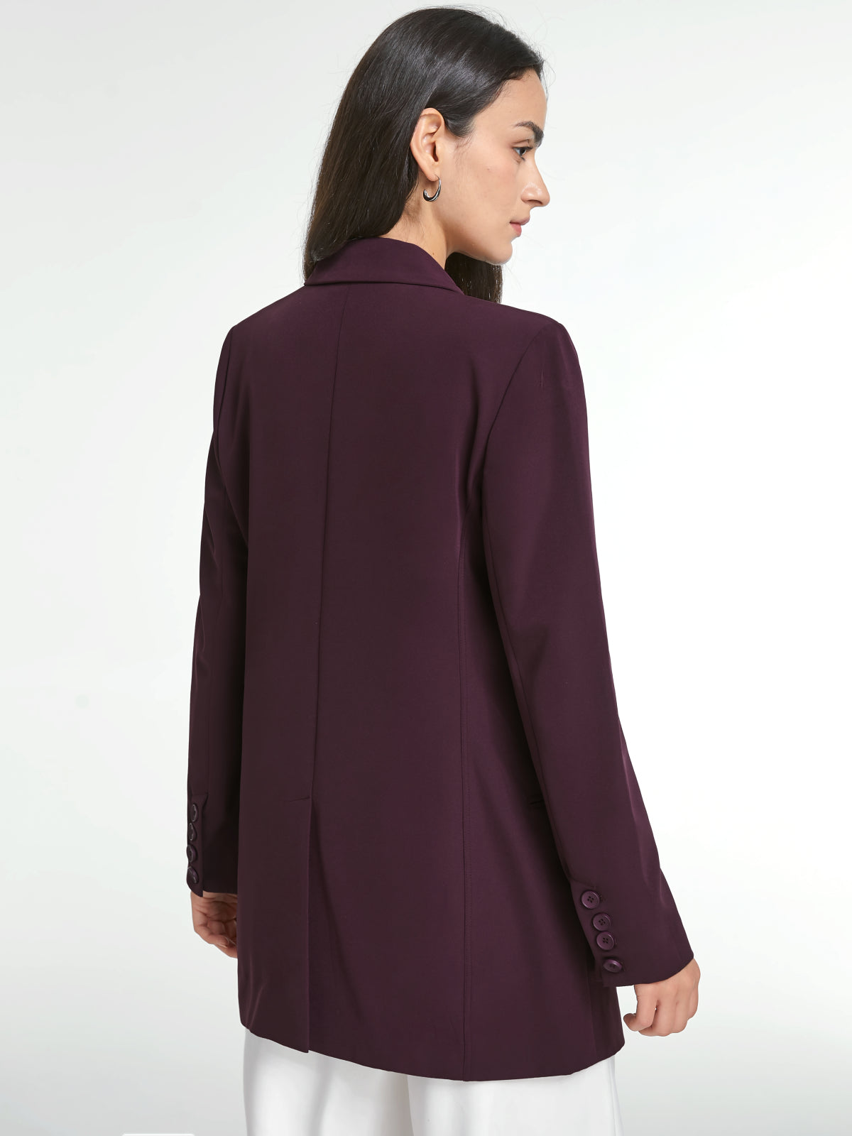 Thecomense - Double Breasted Fitted Long Blazer