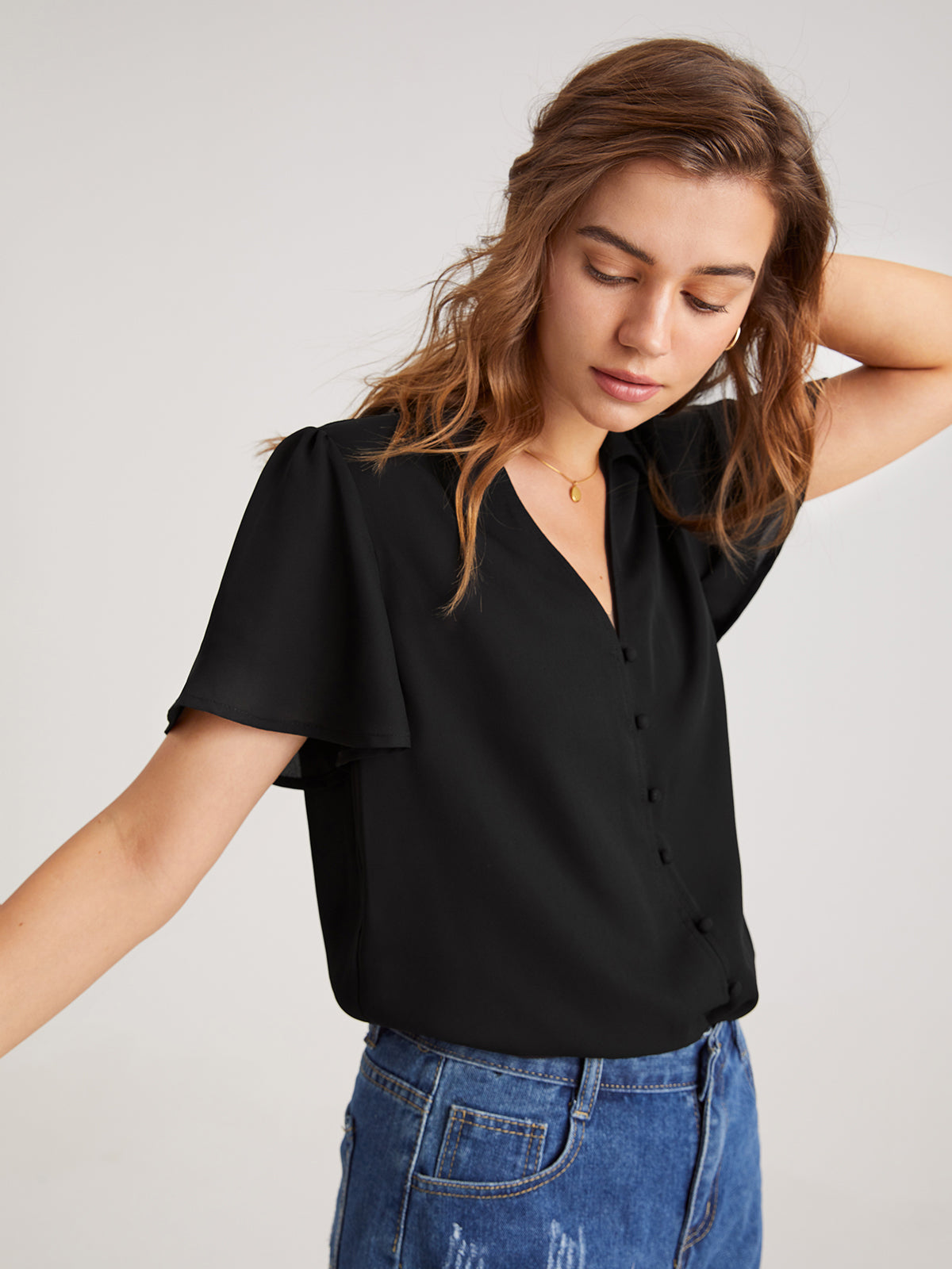 Thecomense - Solid Button Up Shirt