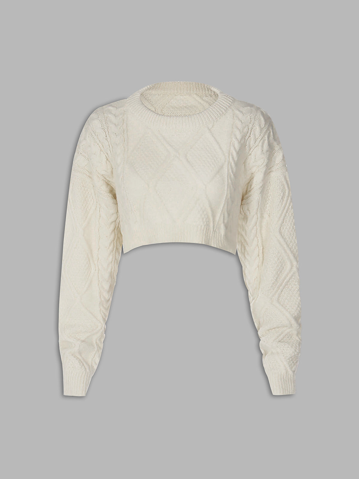 Thecomense - Ascension Cable Knit Cropped Sweater