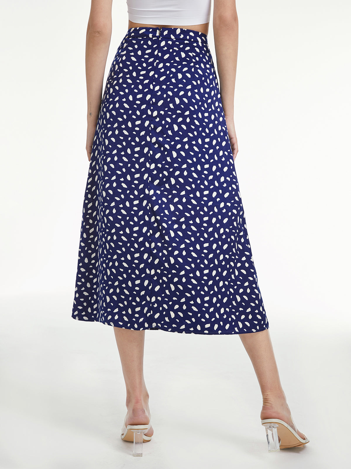 Thecomense - Light Petal High Waisted A-Line Midi Skirt