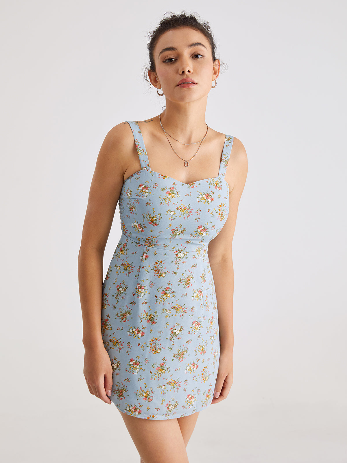 Thecomense - English Bouquet Mini Strap Dress