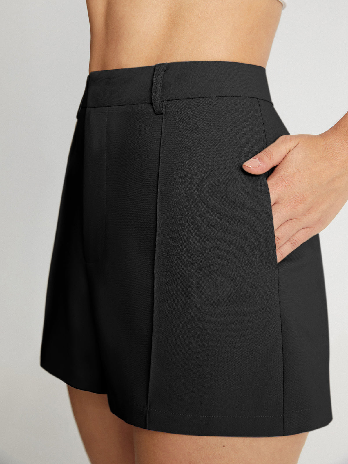 Thecomense - High Waisted Mini Trouser Shorts