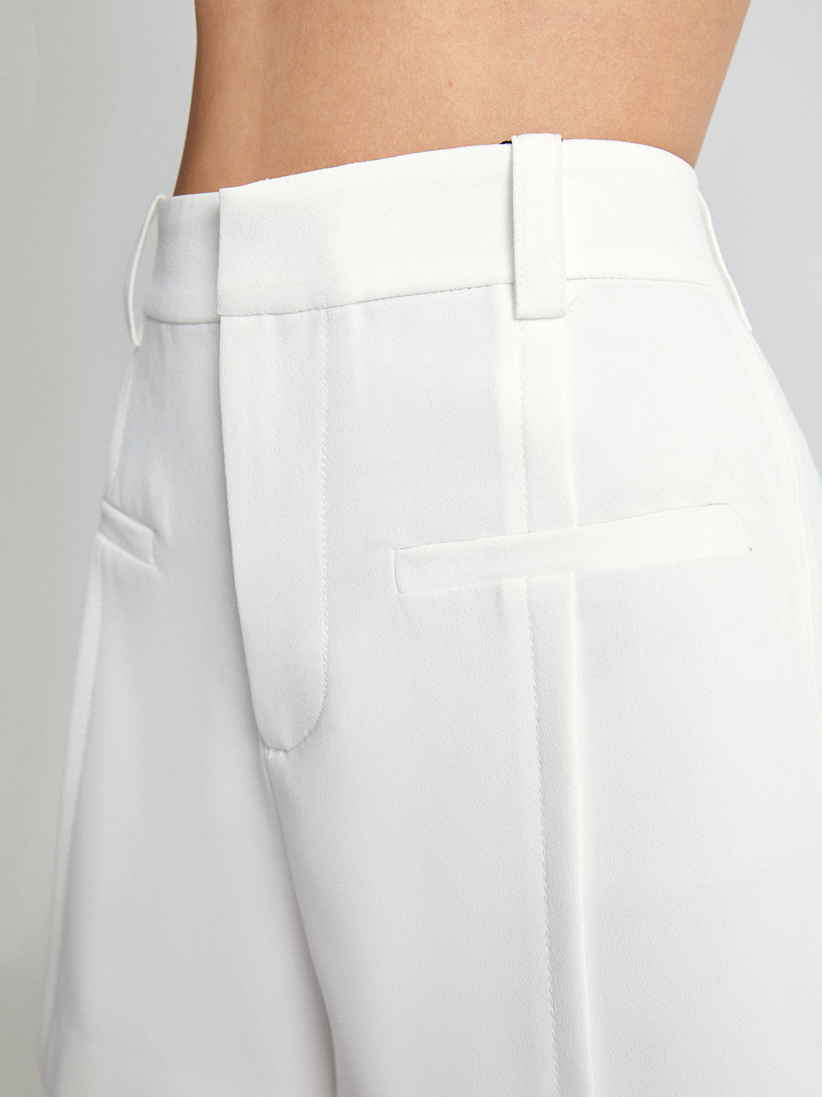 Thecomense - High Waisted Coin Pocket Mid Thigh Trouser Shorts