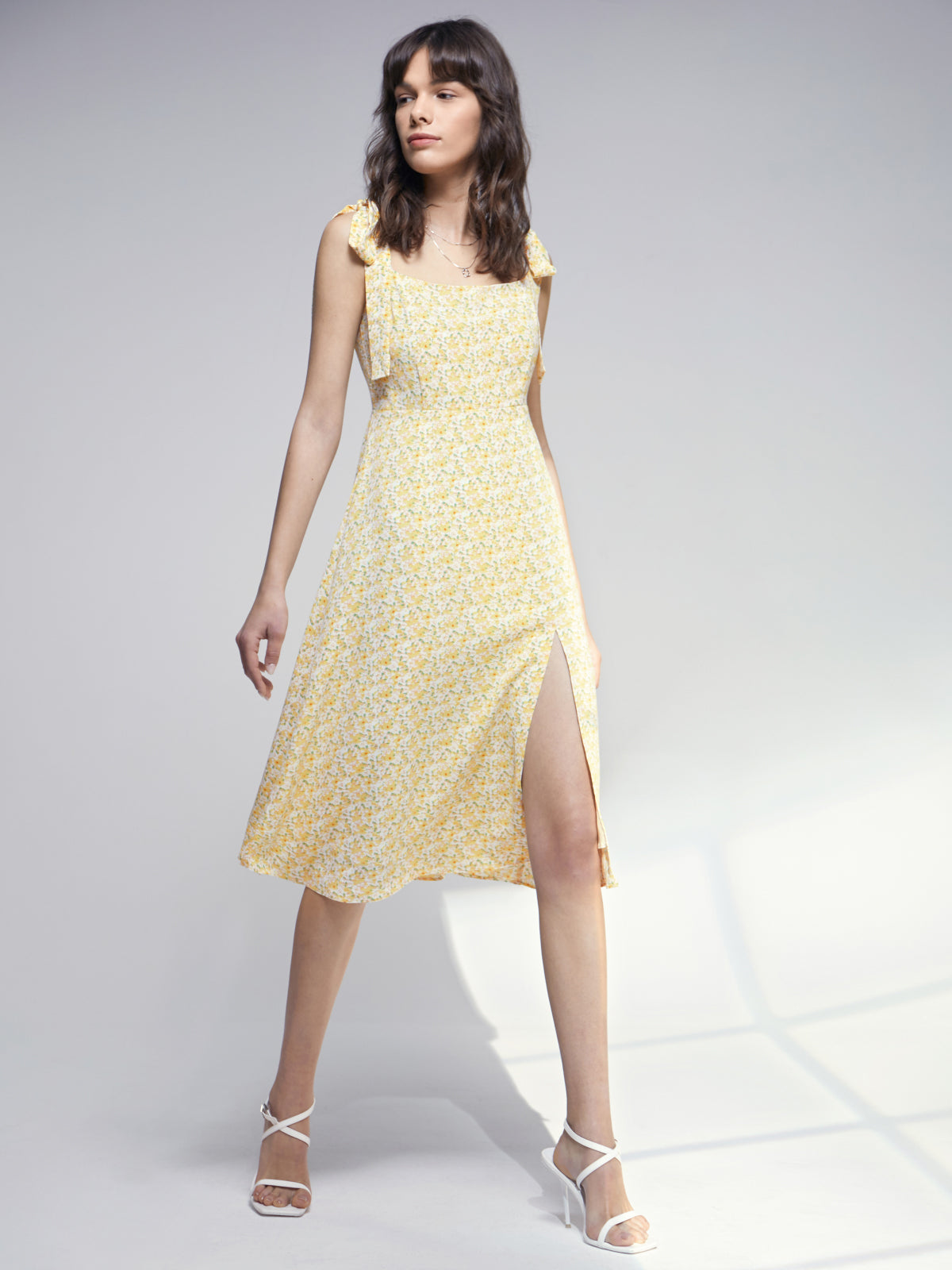 Thecomense - Cutie Caution Floral Strap Dress