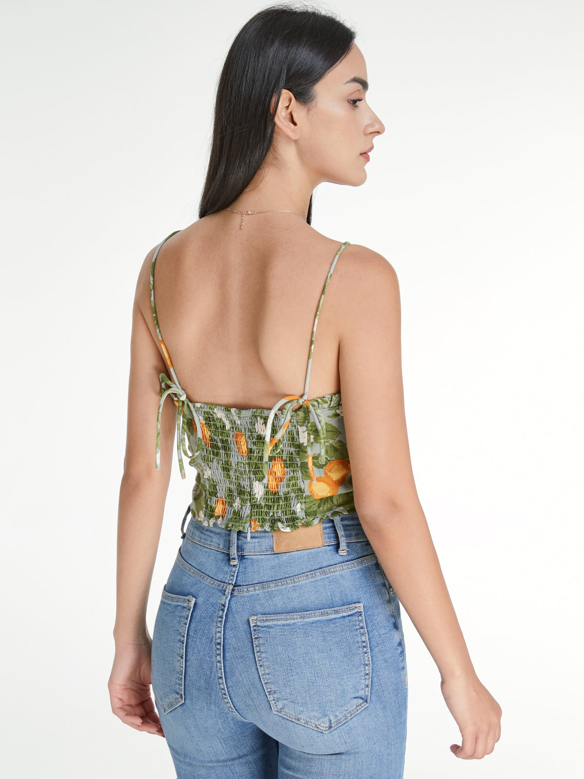 Thecomense - Sweetheart Ruffle Hem Valencia Orange Camisole Tank Top
