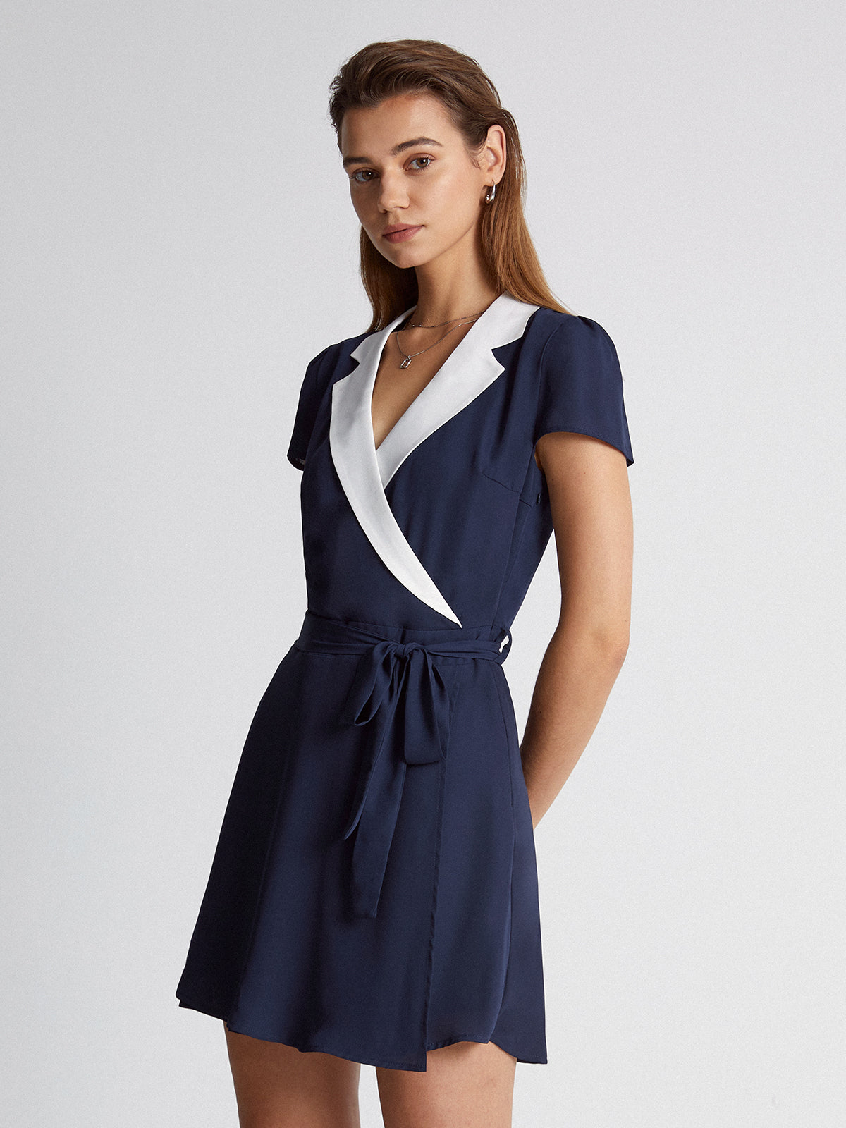 Thecomense - Lapel Decisions Wrap Dress