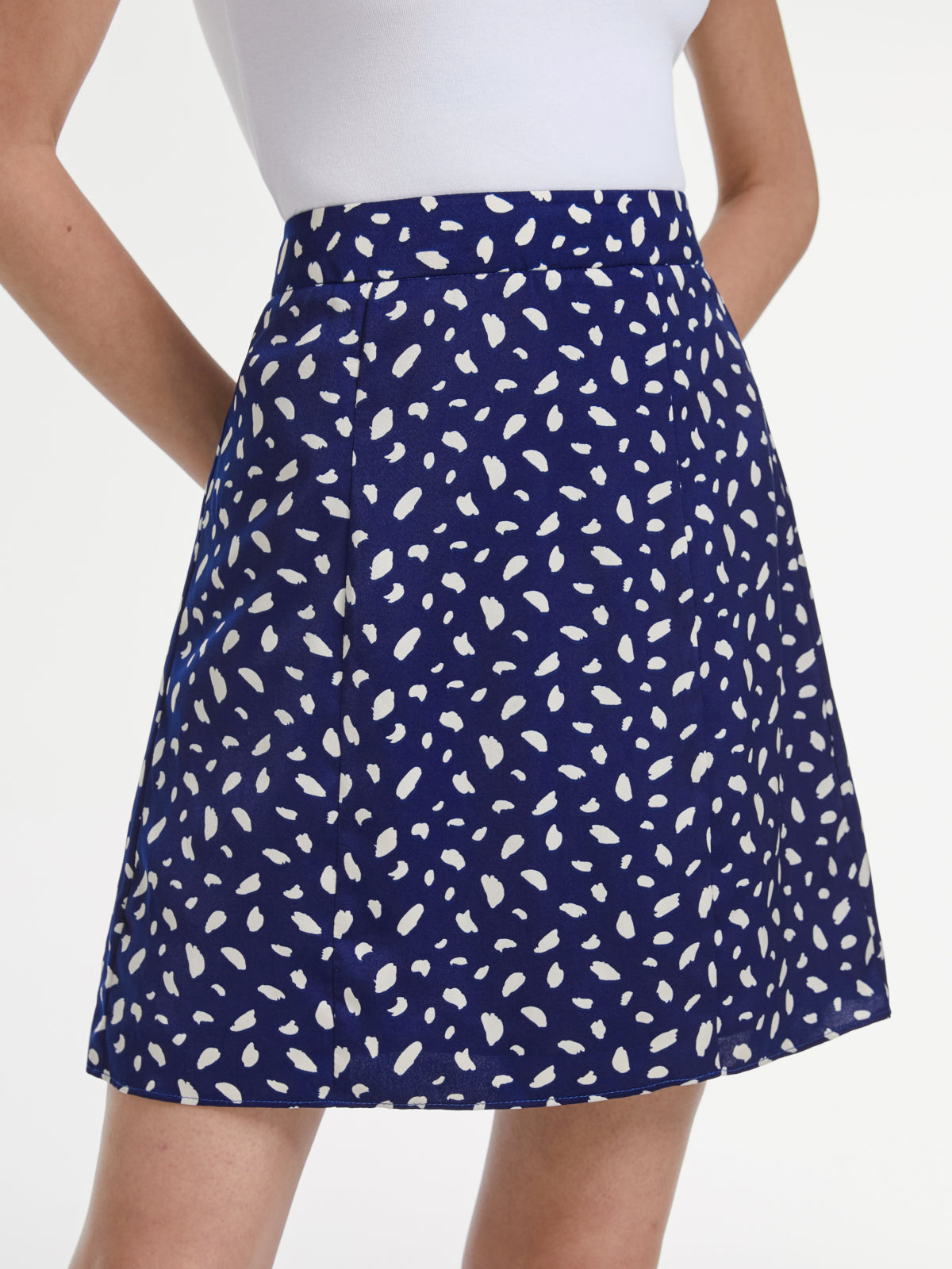 Thecomense - Petals Print High Waisted Mini Skirt