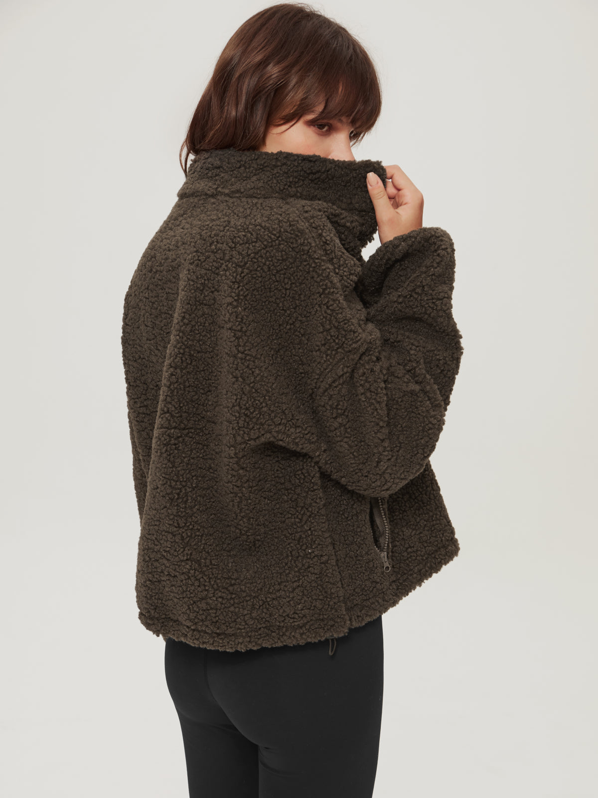 Thecomense - Cozy Teddy Quarter Zip Jacket