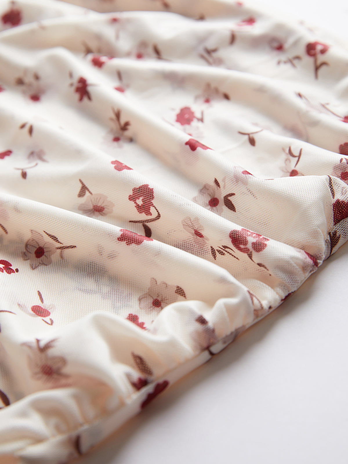Thecomense - Floral Ruche Tank Wrap Top