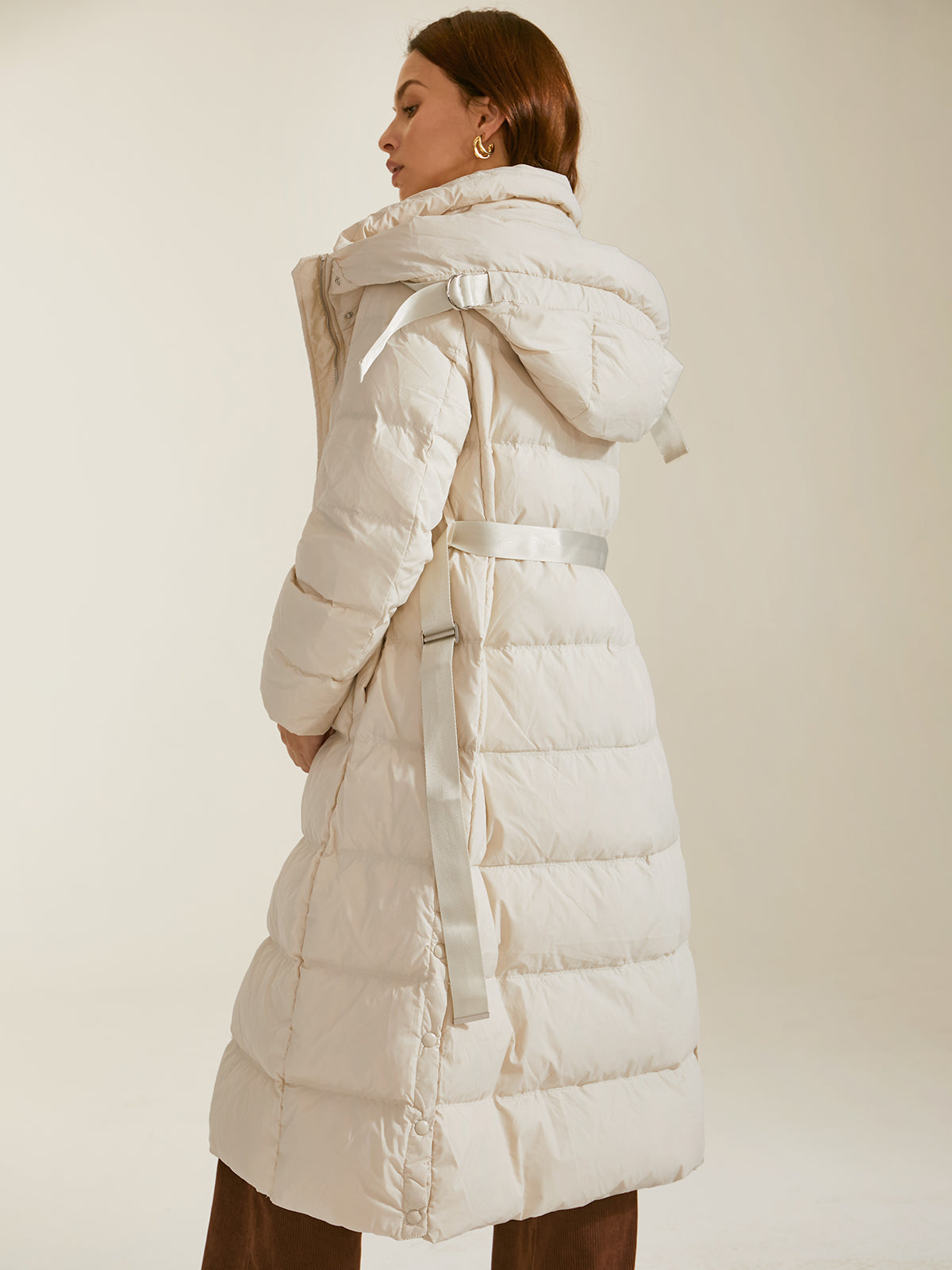 Thecomense - Belted Long Down Puffer Coat