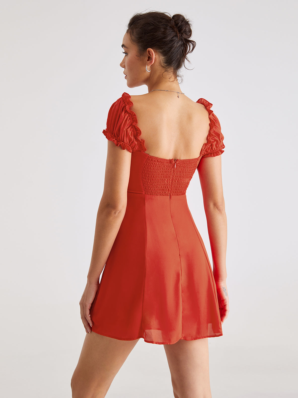Thecomense - Shoulder Cap Ruffle Mini A Line Summer Dress