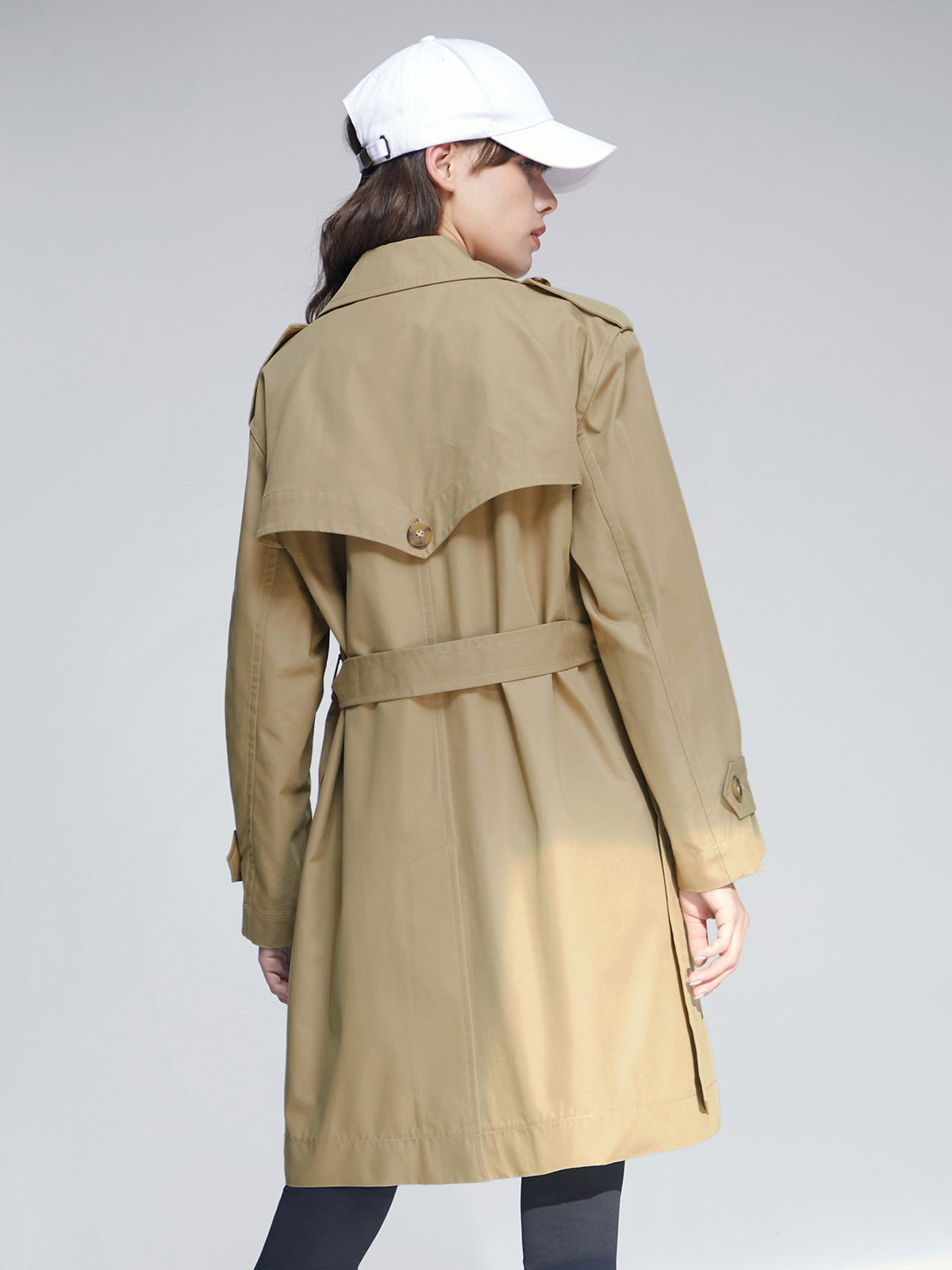 Thecomense - Mid Length Double Breasted Lightweight Trench Coat