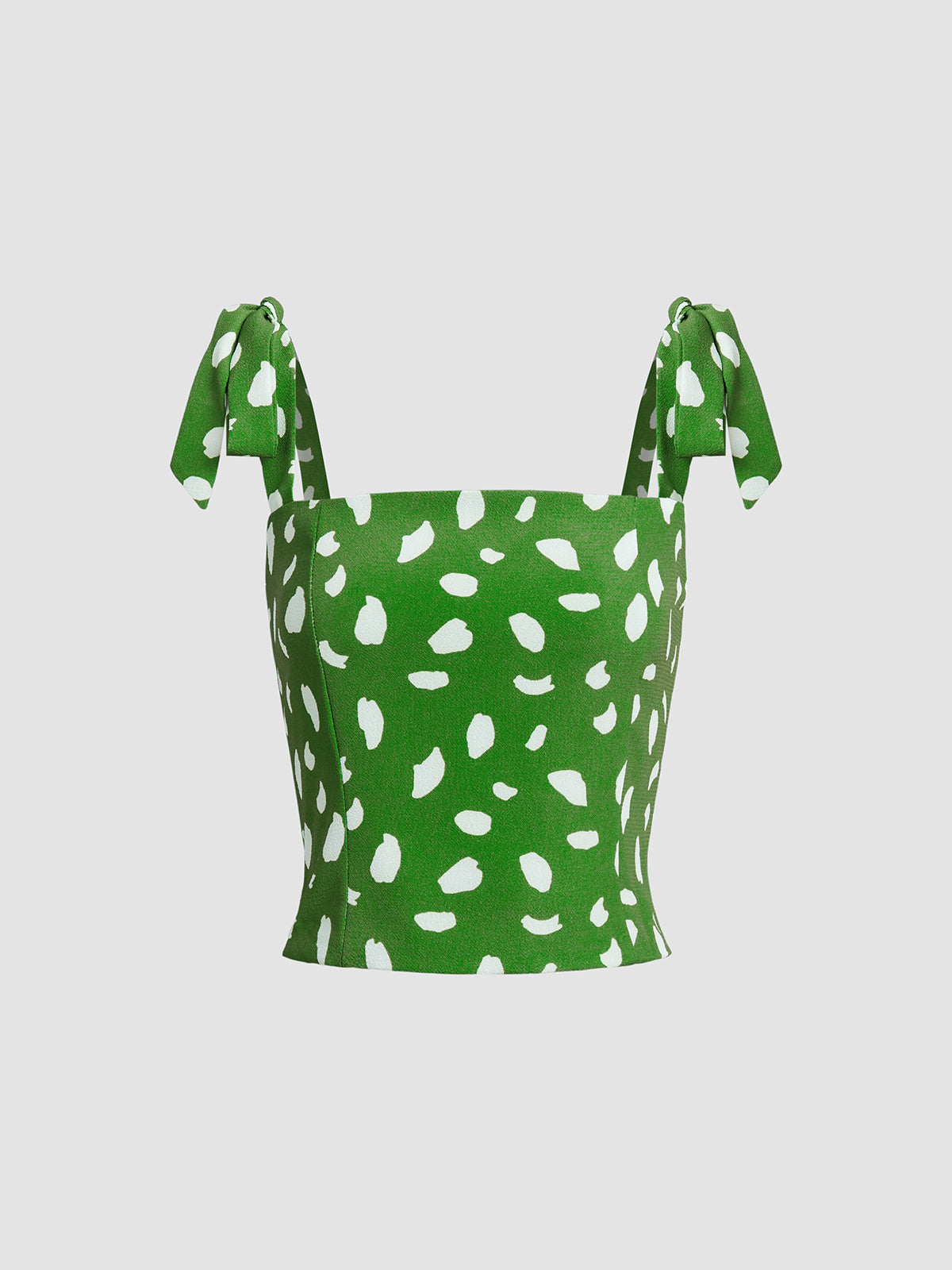 Thecomense - Petals Print Zip Up Square Neck Top