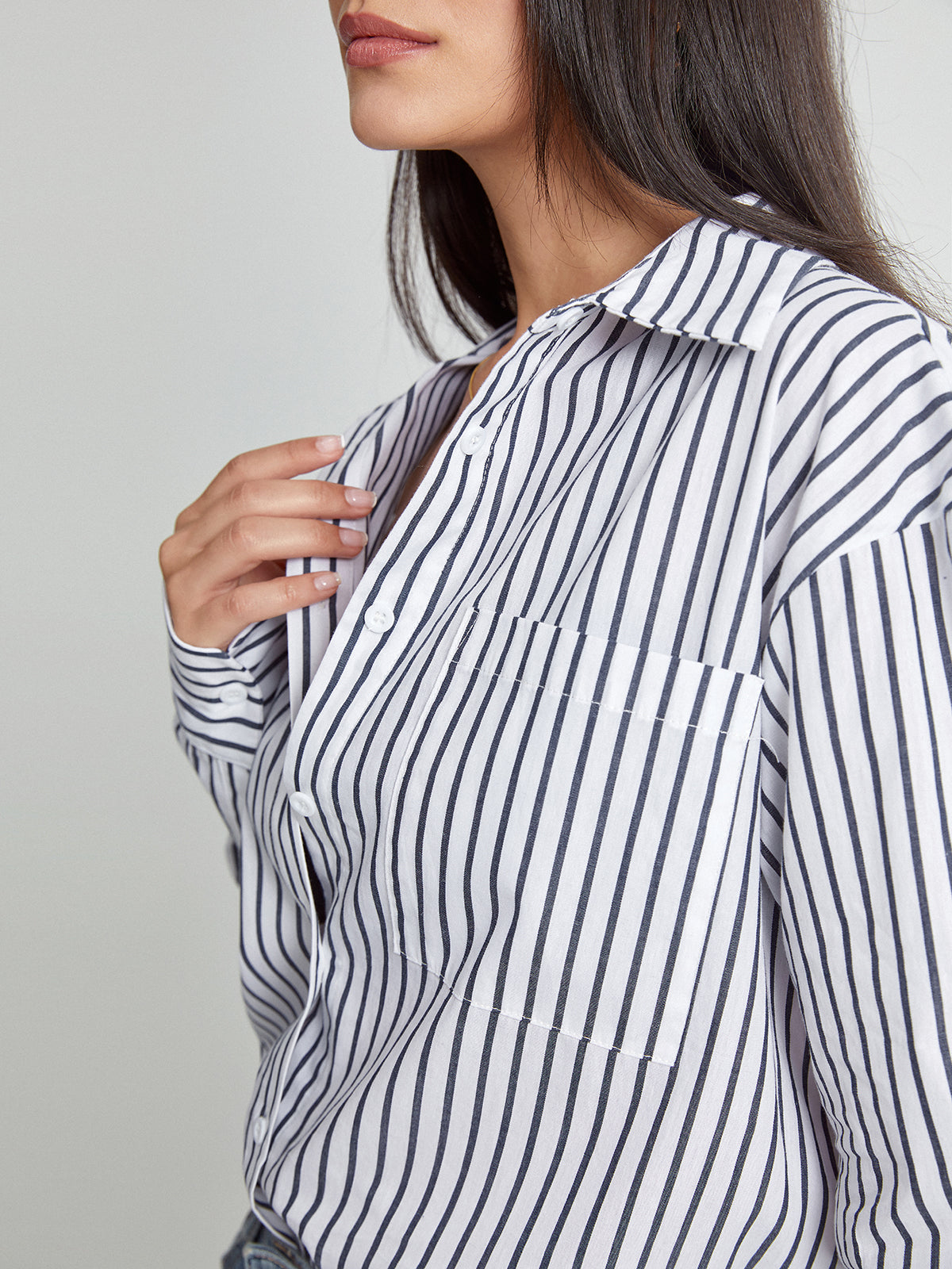 Thecomense - Striped Riviera Long Button Up Shirt
