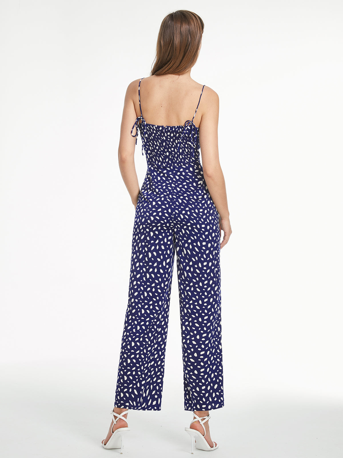 Thecomense - Light Petal Sweetheart Tank Wide Leg Jumpsuit
