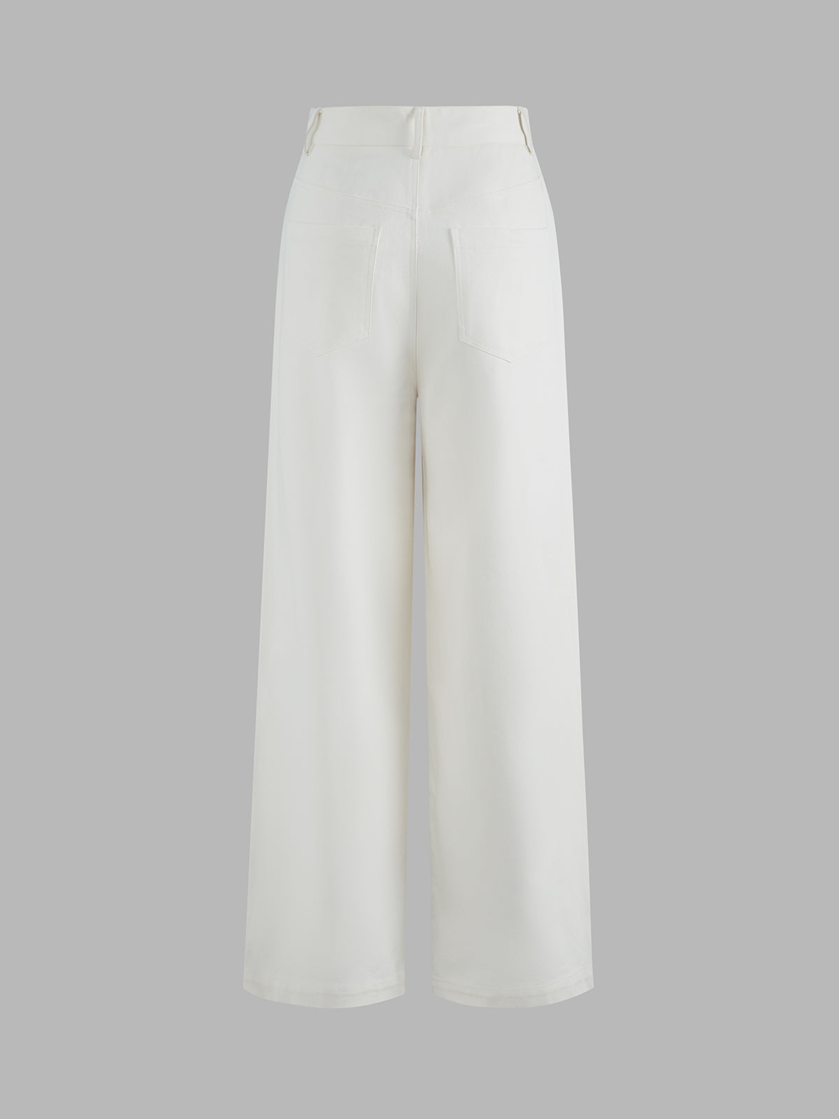 Thecomense - Gossamer High Waisted Wide Leg White Jeans