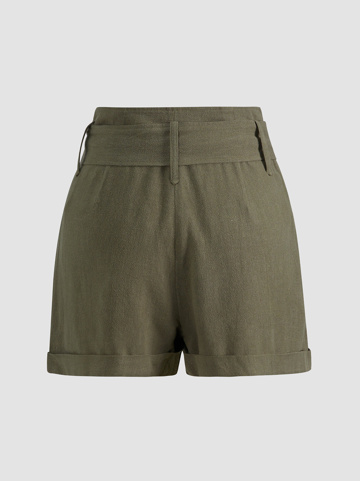 Thecomense - Weekend Loaf Belted High Waist Shorts