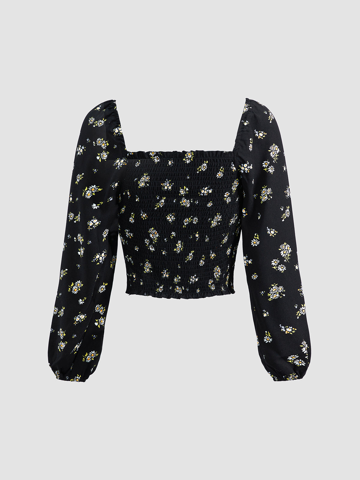 Thecomense - Evening Petals Square Neck Top