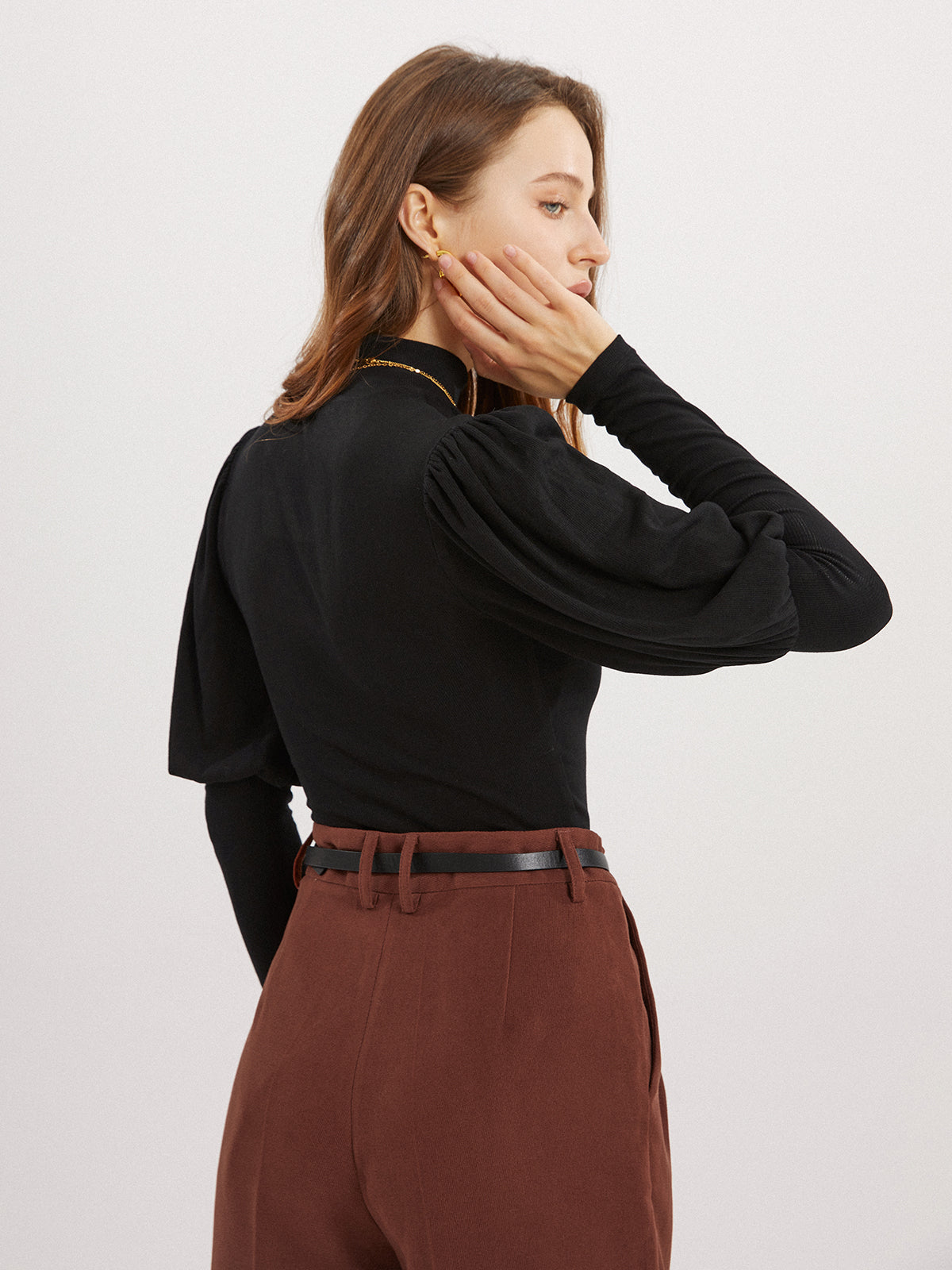 Thecomense - Solid Puff Long Sleeve Shirt