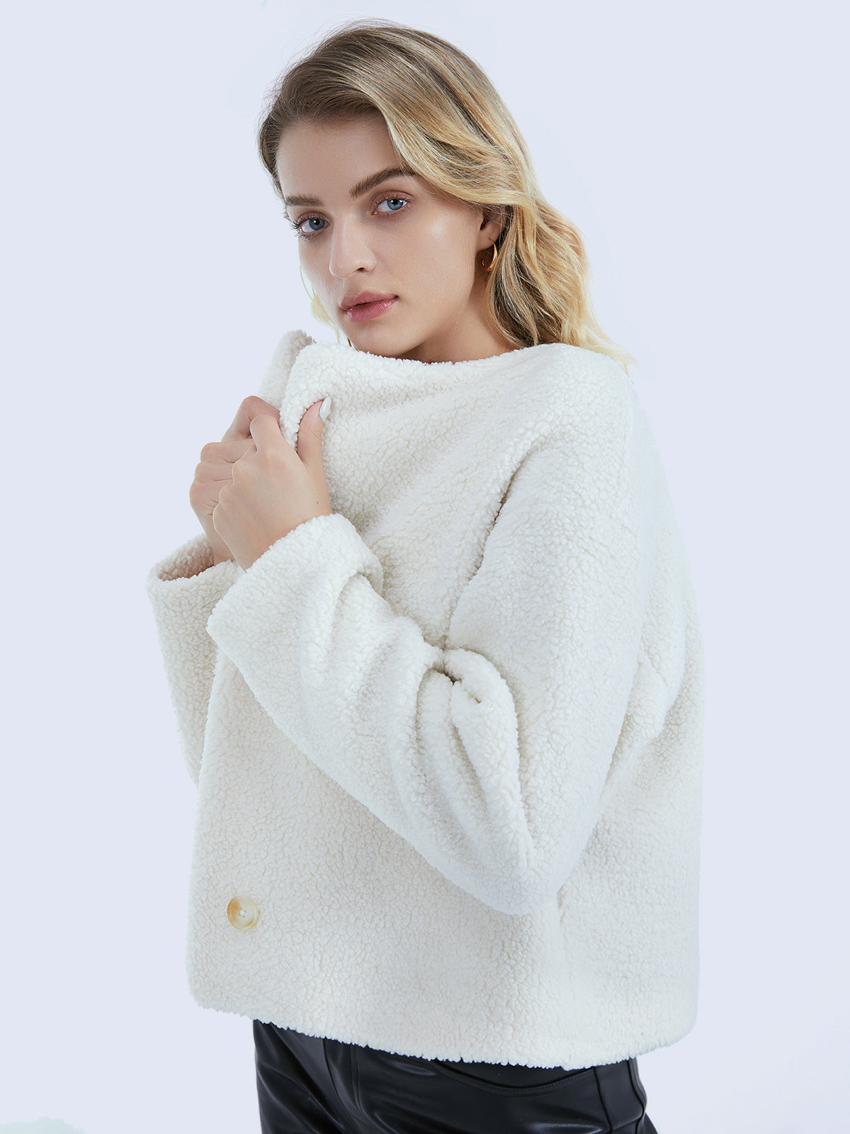 Thecomense - Double Breasted Teddy Sherpa Coat