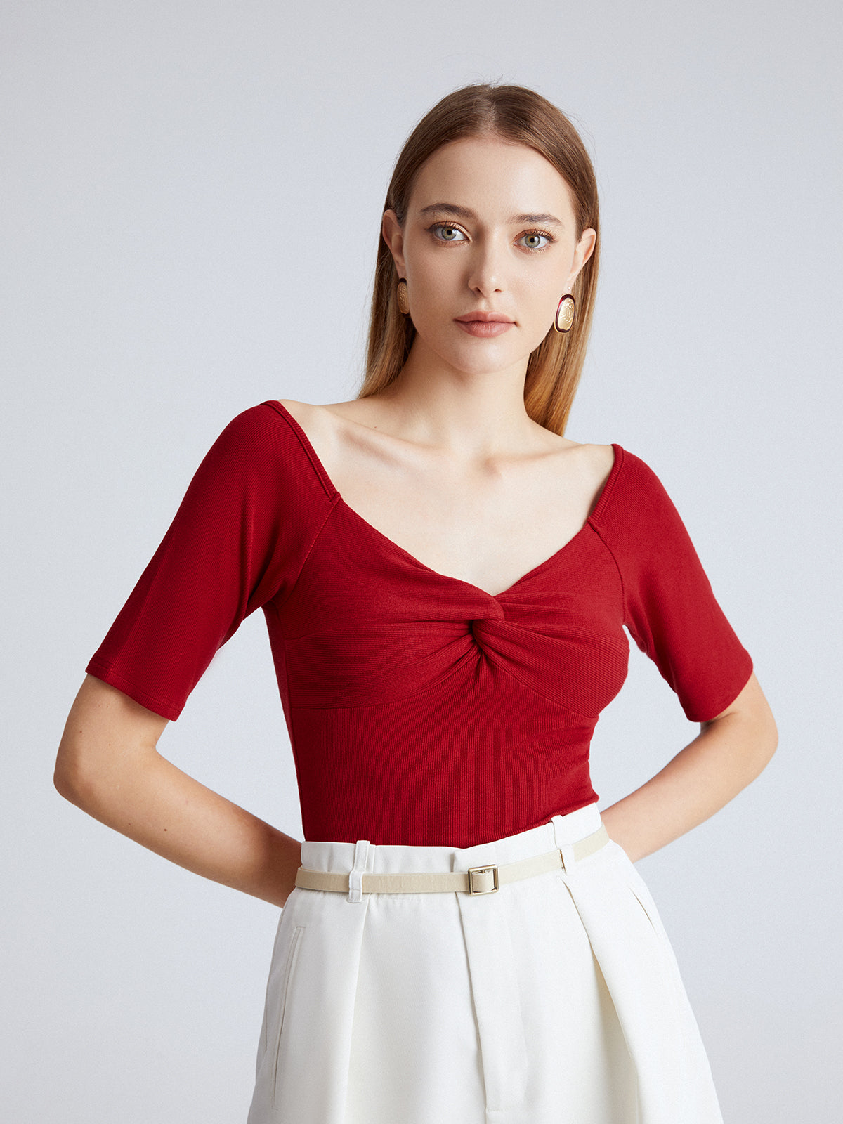 Thecomense - Rouge In Love Jersey Twist Top
