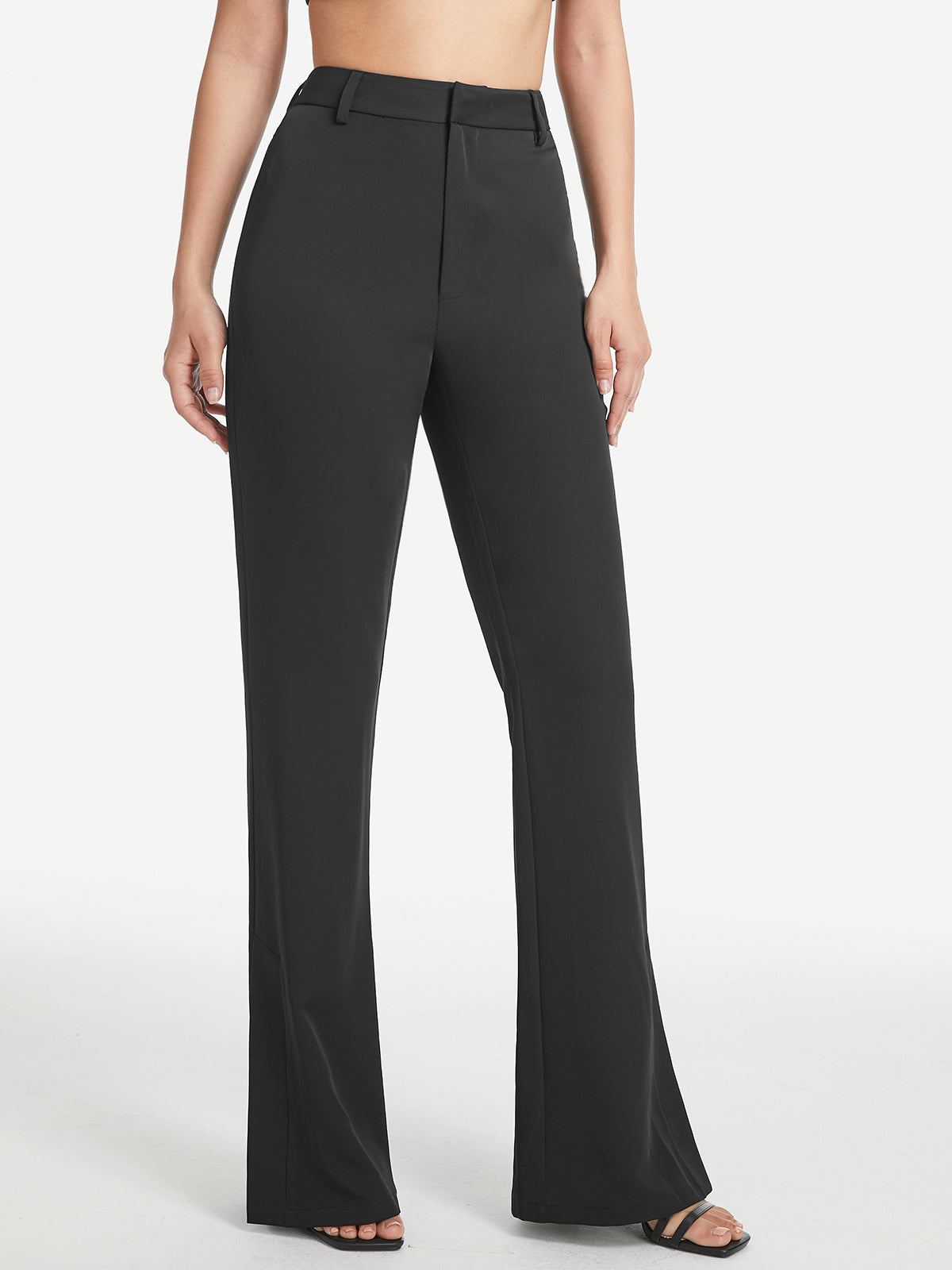 Thecomense - High Waisted Flare Leg Trousers