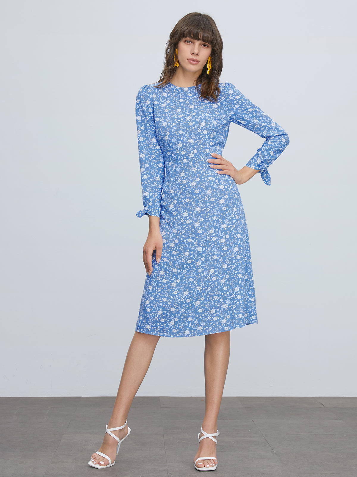 Thecomense - Azure Daisy Fields Dress