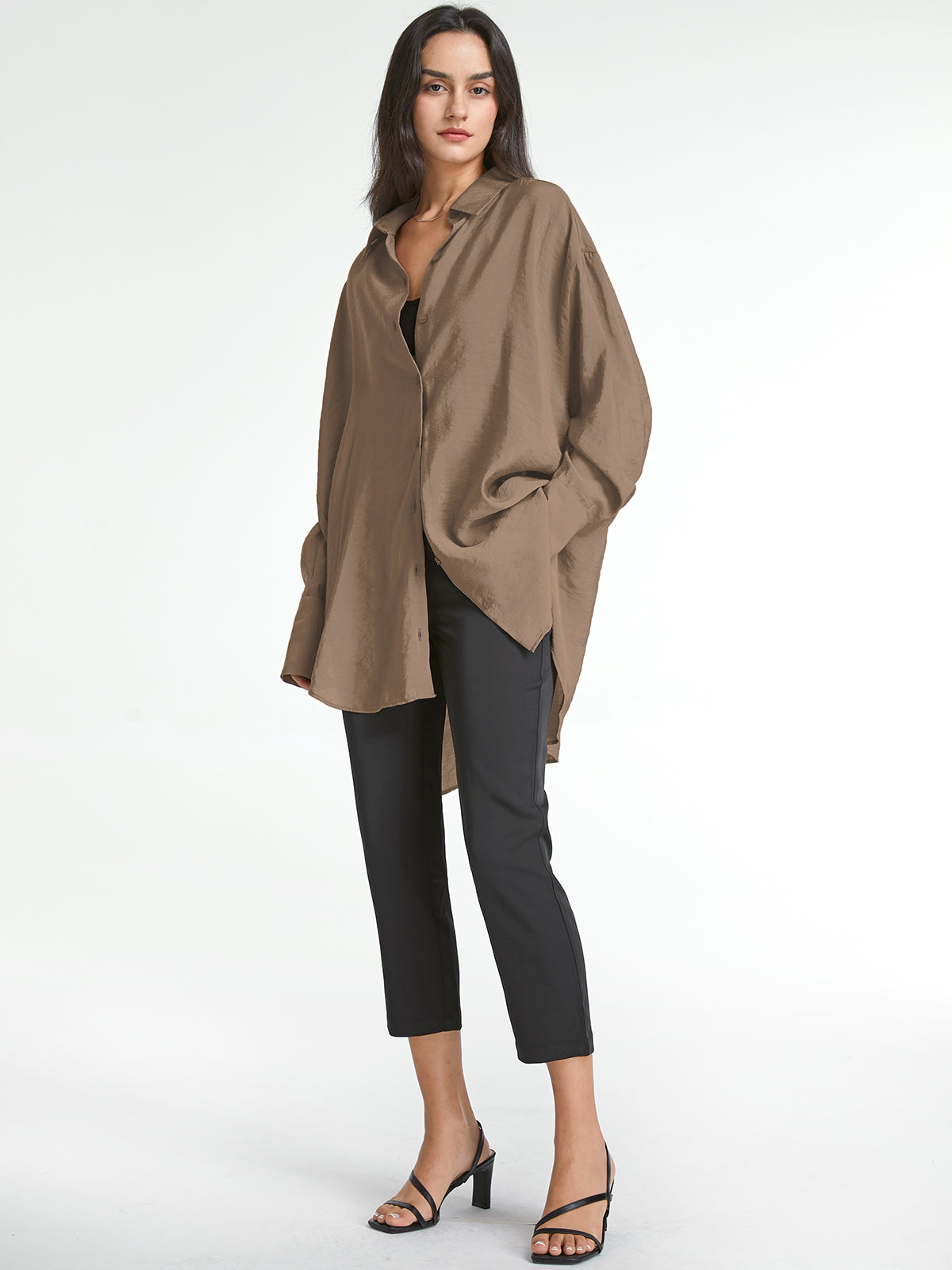 Thecomense - Drop Shoulder Oversized Button Up Shirt