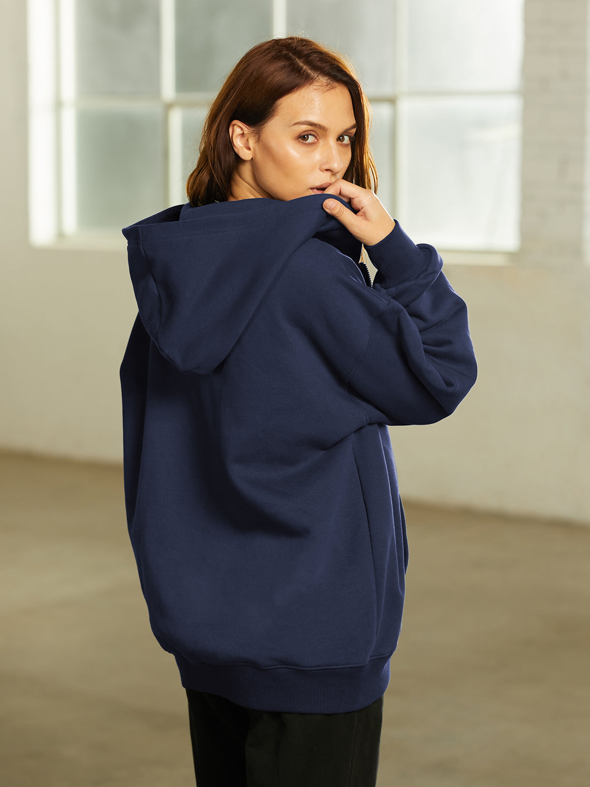 Thecomense - Oversized Everyday Zip Up Hoodie