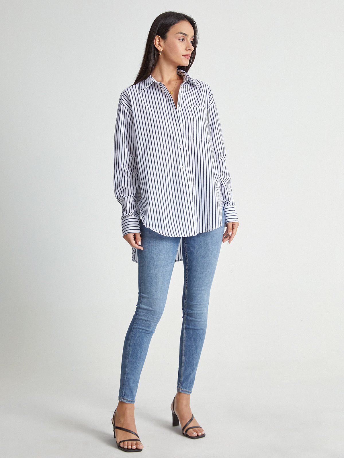 Thecomense - Striped Riviera Long Button Up Shirt