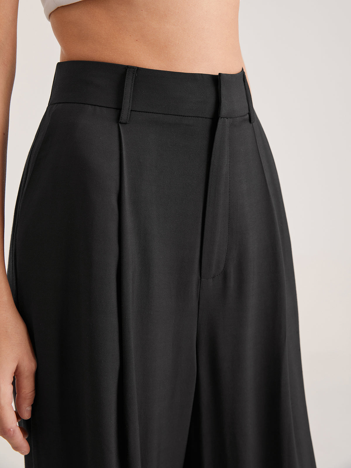 Thecomense - Oversized High Waisted Pleat Front Trousers